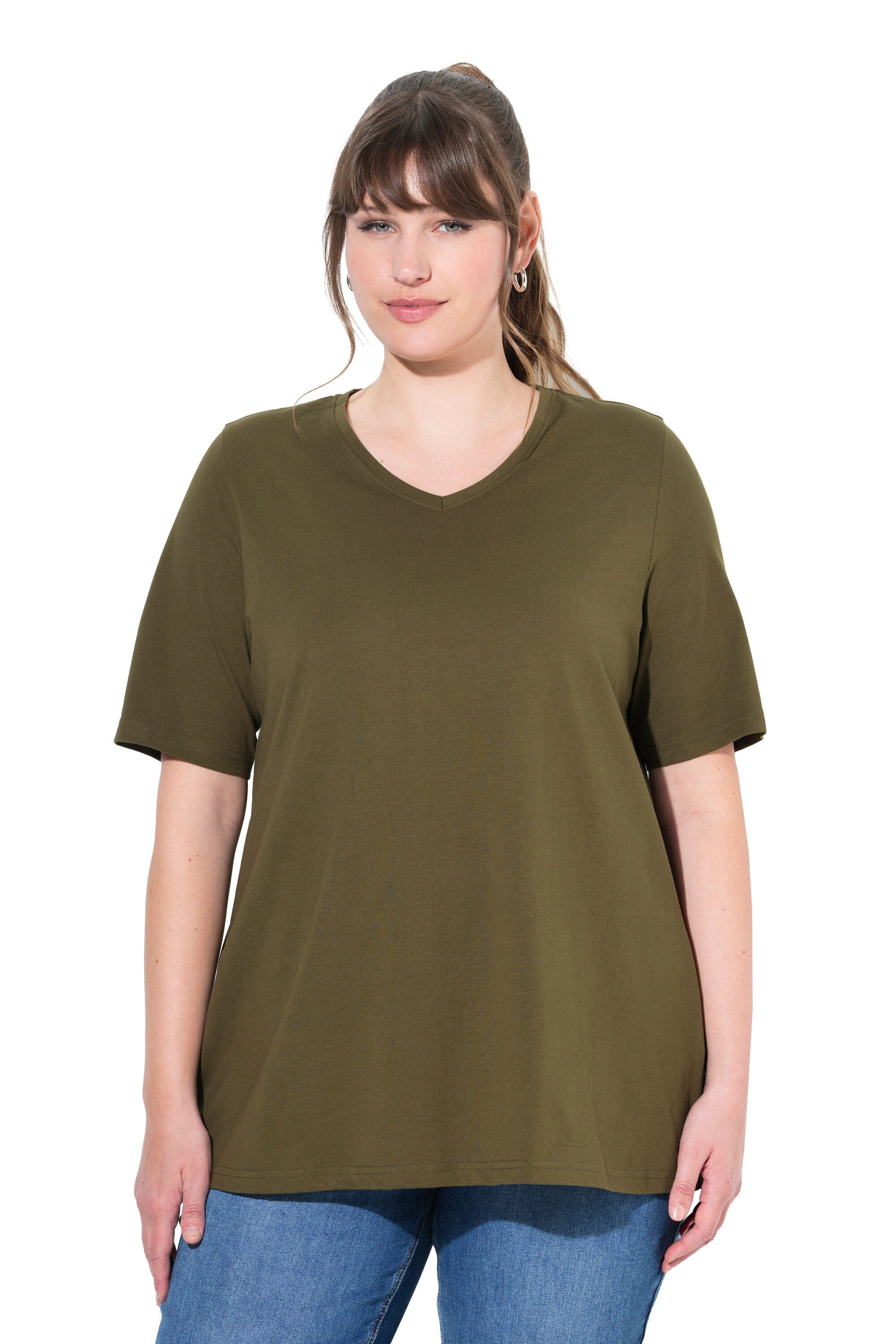 Ulla Popken T-Shirt T-Shirts 2er-Pack V-Ausschnitt günstig online kaufen