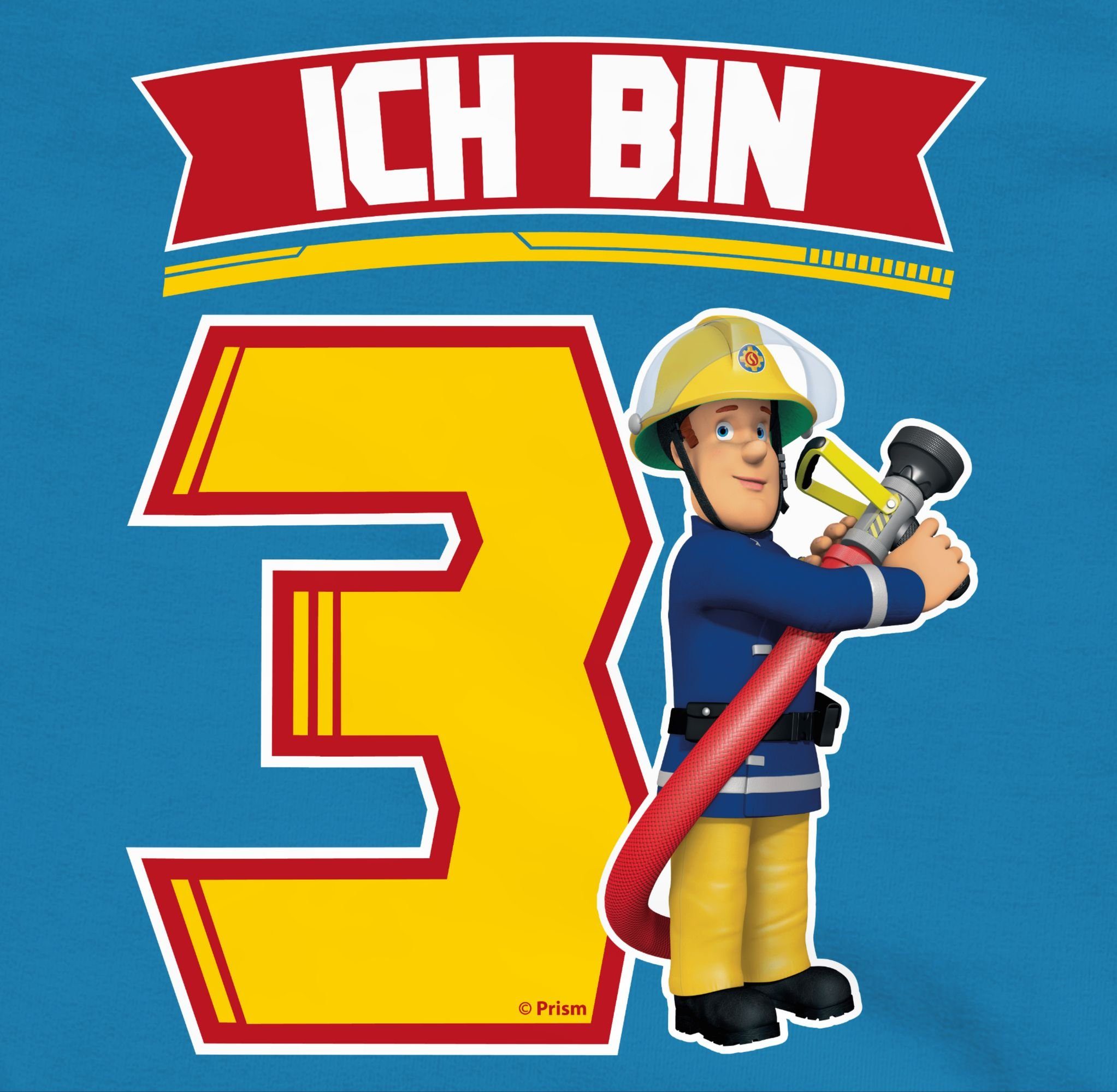 - bin Feuerwehrmann Shirtracer 2 Sam Sam Himmelblau Ich 3 Hoodie Jungen