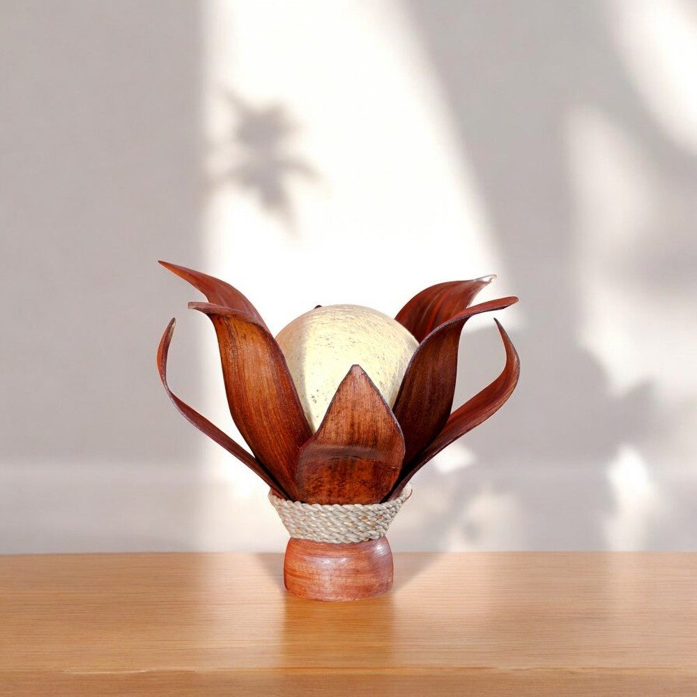 Kinaree Nachttischlampe Kokosnuss Tischlampe MAKENA, ohne Leuchtmittel, handgefertigt