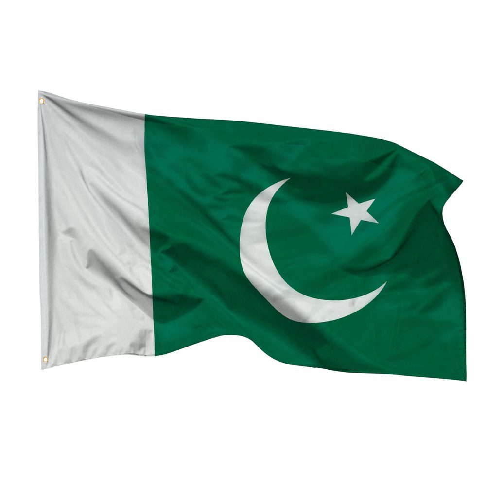 PHENO FLAGS Flagge Pakistan Flagge 90x150 cm – Wetterfeste Nationalflagge, Inkl. 2 Messing Ösen