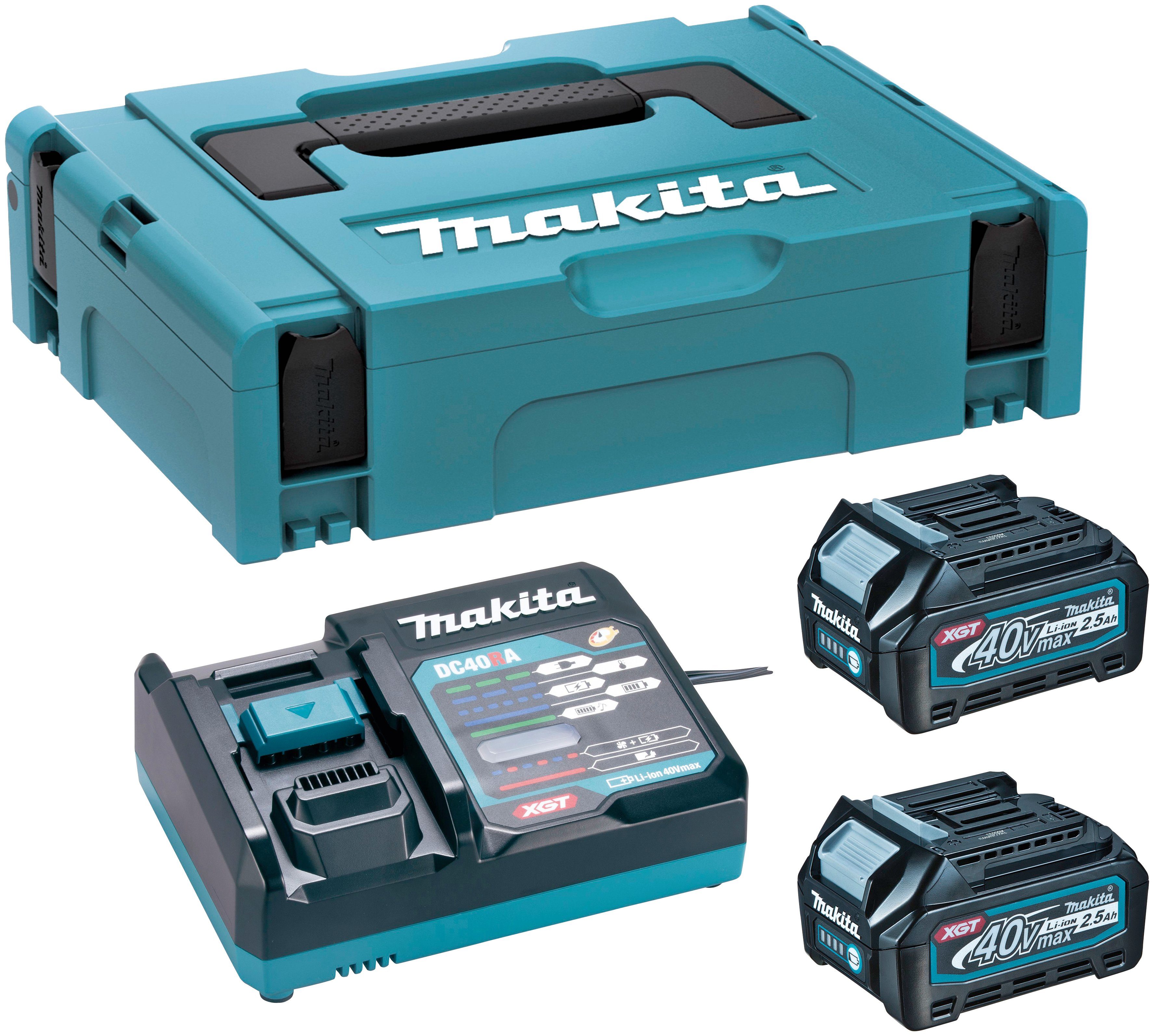 Makita Power Source Kit Li Akku-Set, 40V, Ladegerät mit 2 Akkus 2,5Ah im  Koffer
