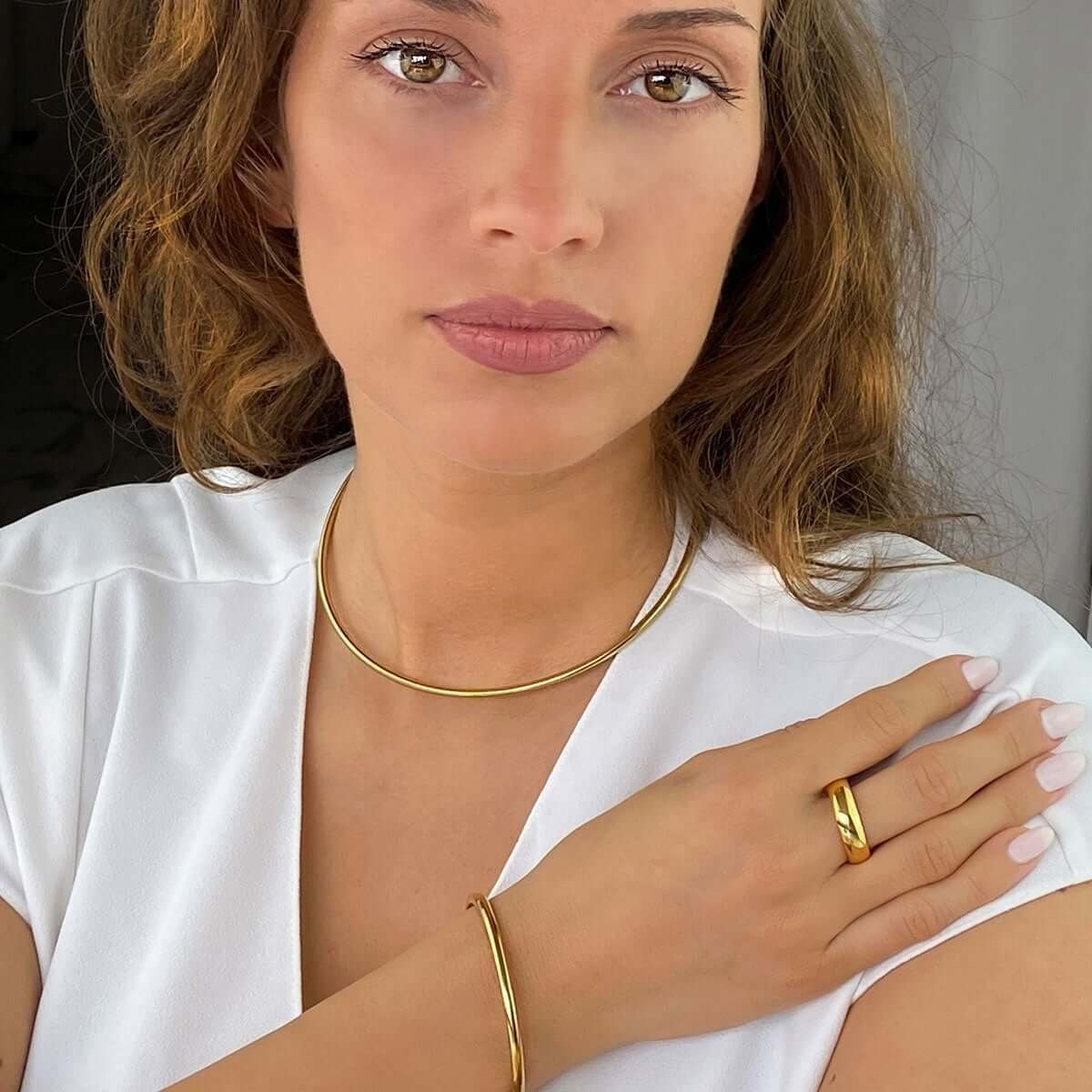M&M Armreif Armreif Damen gold schlicht, günstig online kaufen