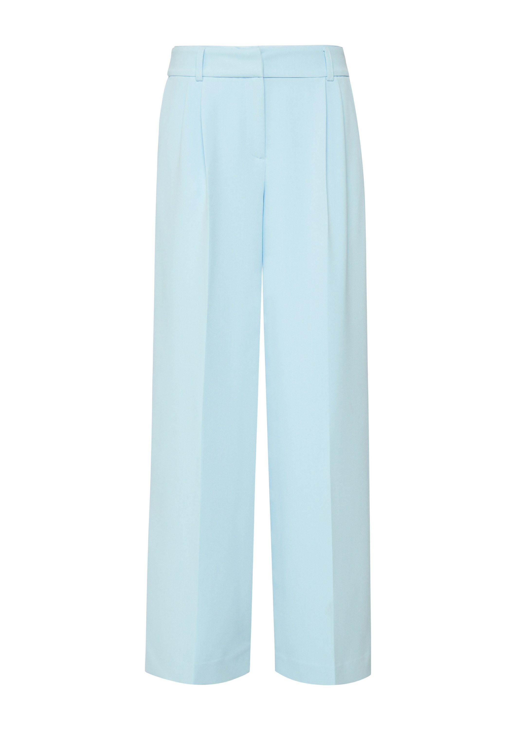 comma Chinos Hose Hochwertige Wide-Leg-Hose mit Bund-Detail