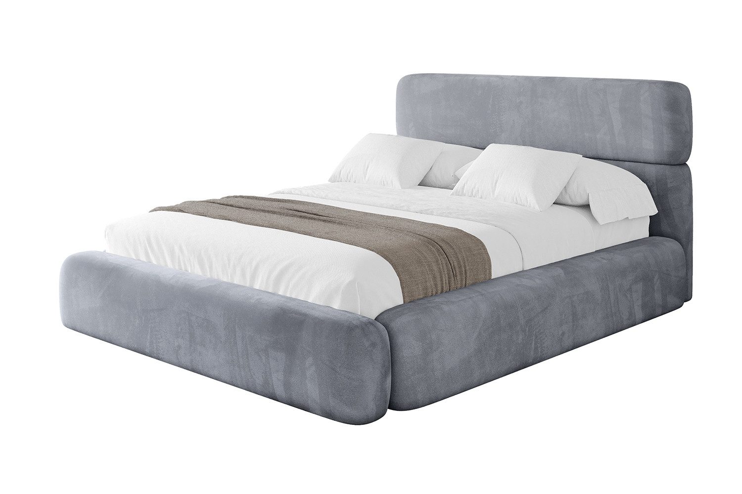 ALTDECOR Polsterbett ENORA (Polsterbett mit Bettkasten und Lattenrost, Boxbett ohne Matratze), Doppelbett mit Stauraum, Bett mit Kopfteil