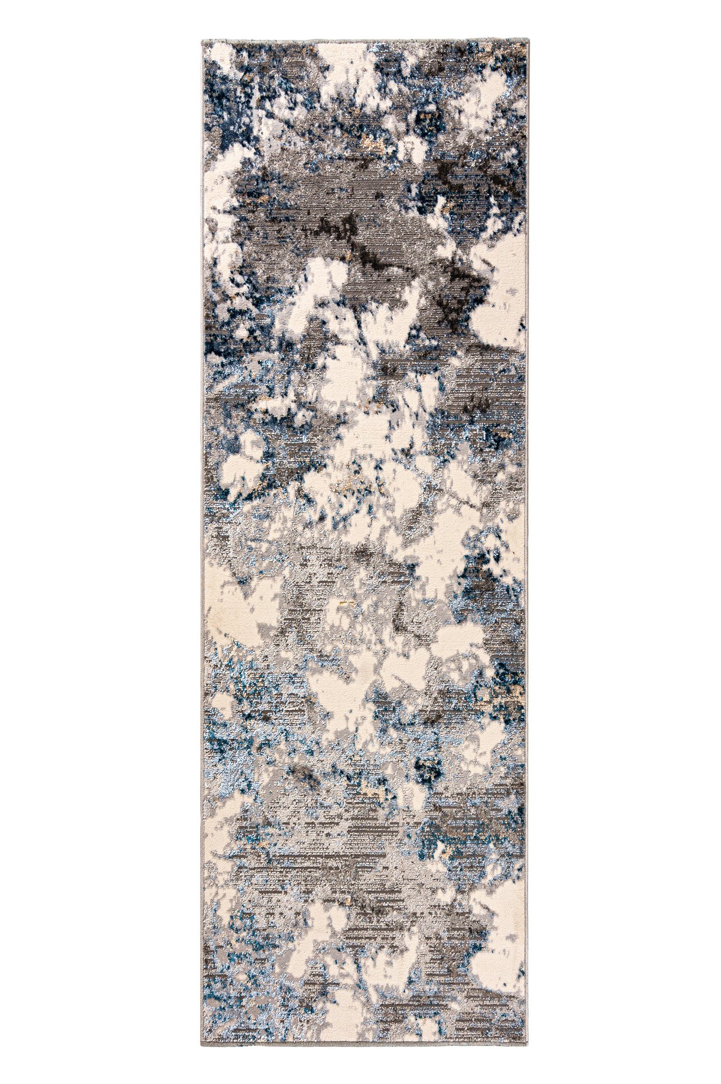 Mazovia Läufer Läufer Flurläufer Modern für Vorzimmer - Abstrakt - Beige Grau Blau, 60 x 100 cm, Kurzflor, Meterware, Höhe 8 mm
