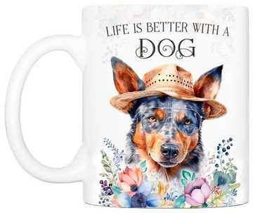 Cadouri Tasse AUSTRALIAN CATTLE DOG - Kaffeetasse für Hundefreunde, Keramik, mit Hunderasse, beidseitig bedruckt, handgefertigt, Geschenk, 330 ml