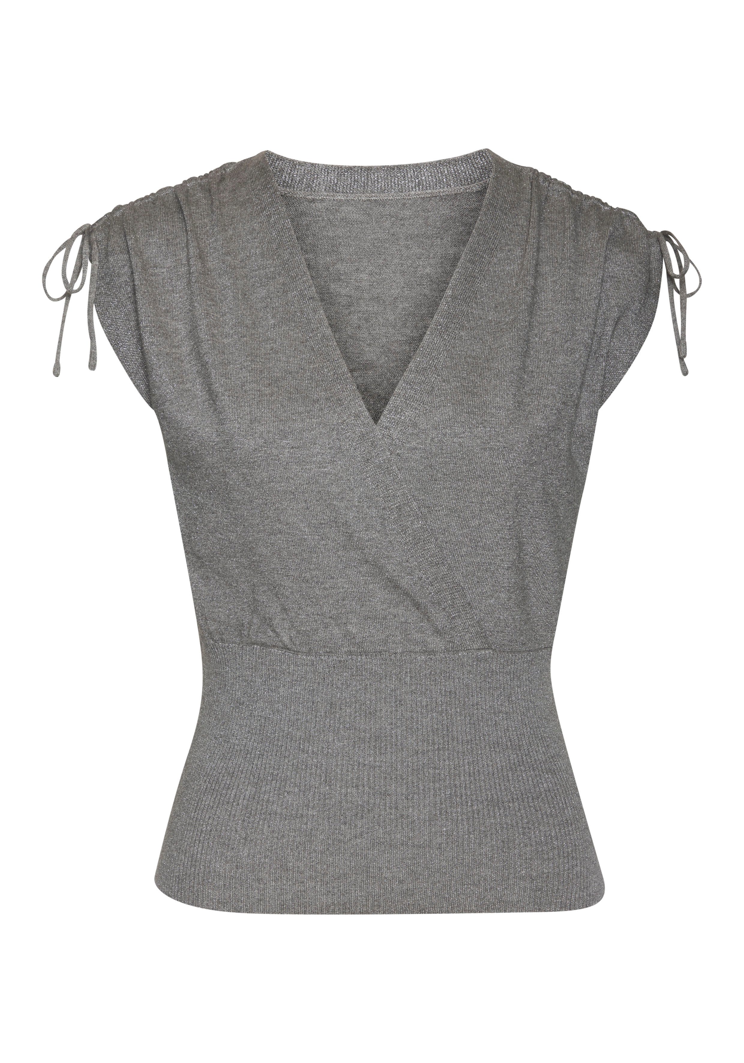 LASCANA Stricktop mit glänzendem Lurexgarn Figurbetontes Strickshirt, Partytop mit Glitzergarn, festlich-elegant – Bild 2 von 5