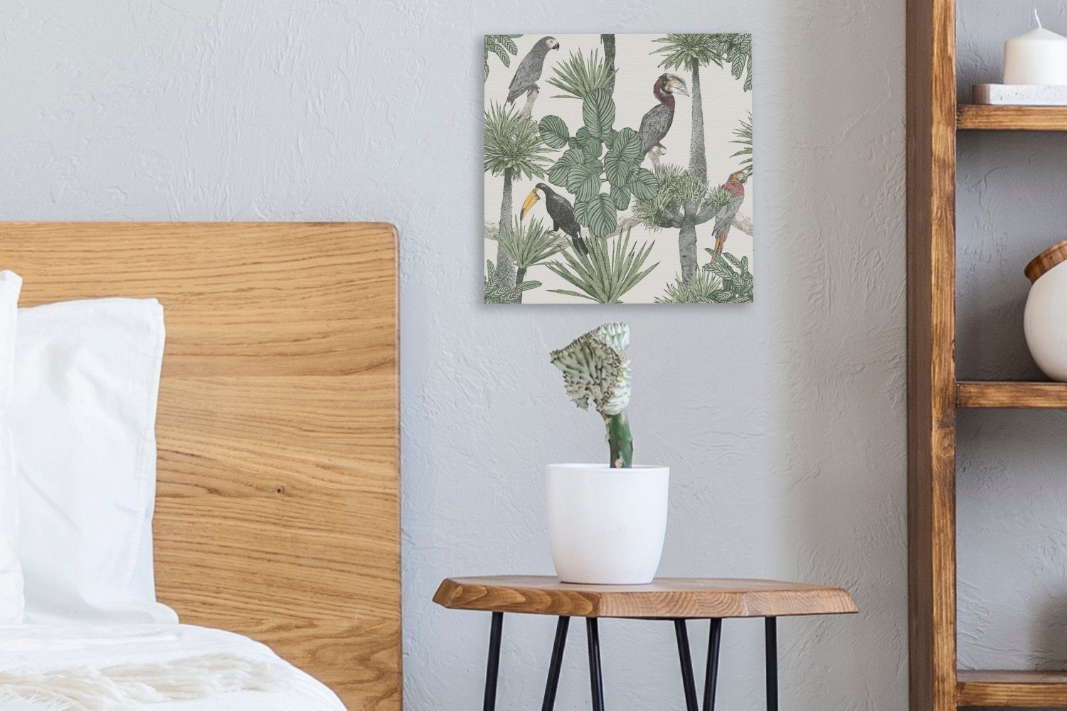 OneMillionCanvasses® Leinwandbild Wohnzimmer - Leinwand für Schlafzimmer Vögel Natur Bilder Bäume, St), (1 