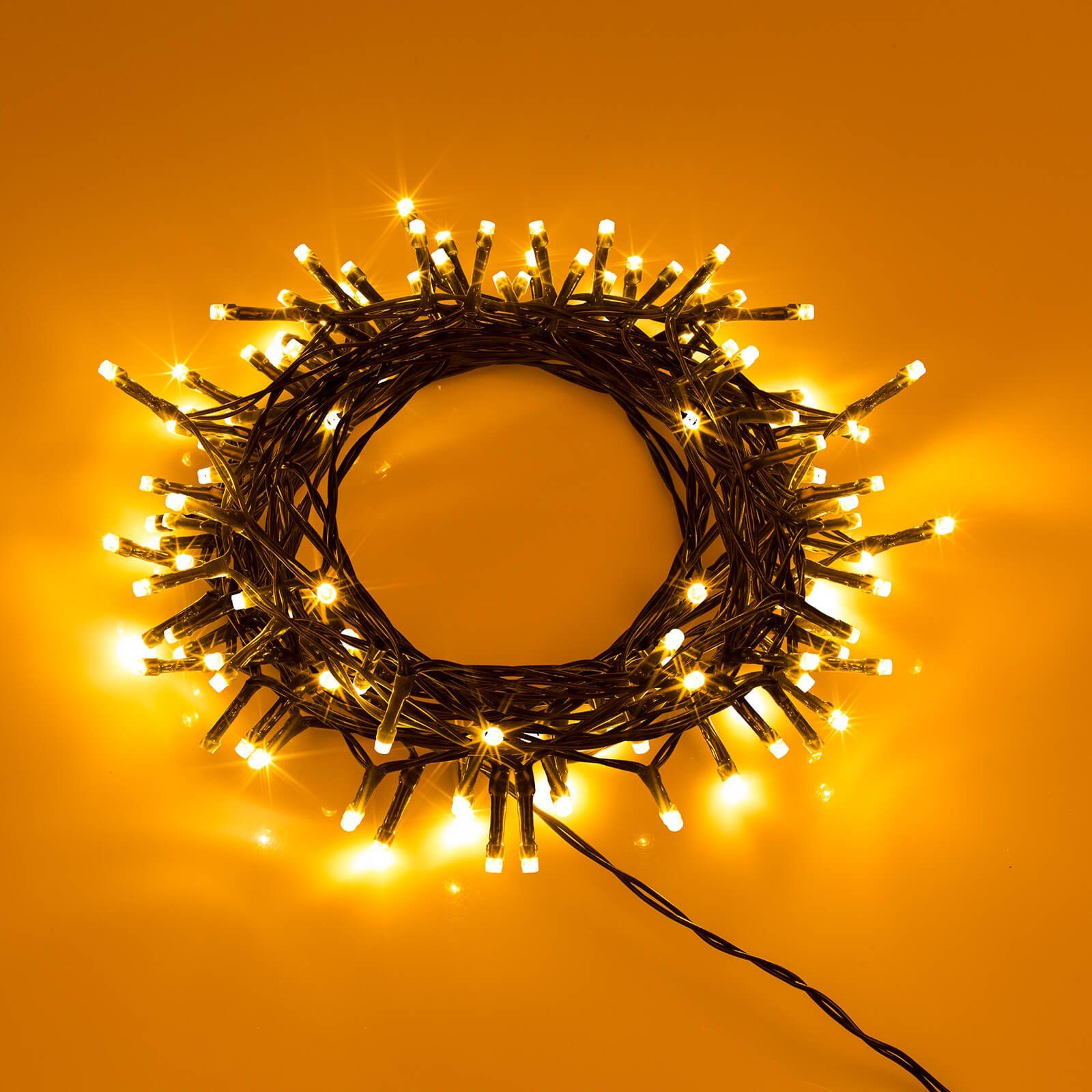 Out of the Blue LED-Lichterkette Innen/Außen Lichterkette 120 LEDs warmweiß + bunt mit Timer, 120-flammig, mit Timer, IP44, 5 Leuchtmodi, Batteriebetrieben – Bild 2 von 4