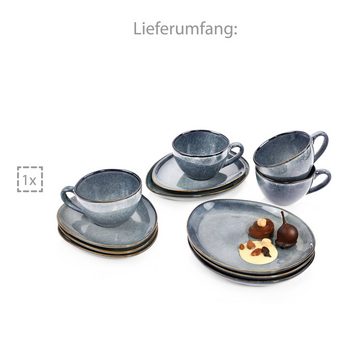 SÄNGER Kaffeeservice »Darwin Kaffeetassen Set« (12-tlg), Steingut, 220 ml, spülmaschinengeeignet