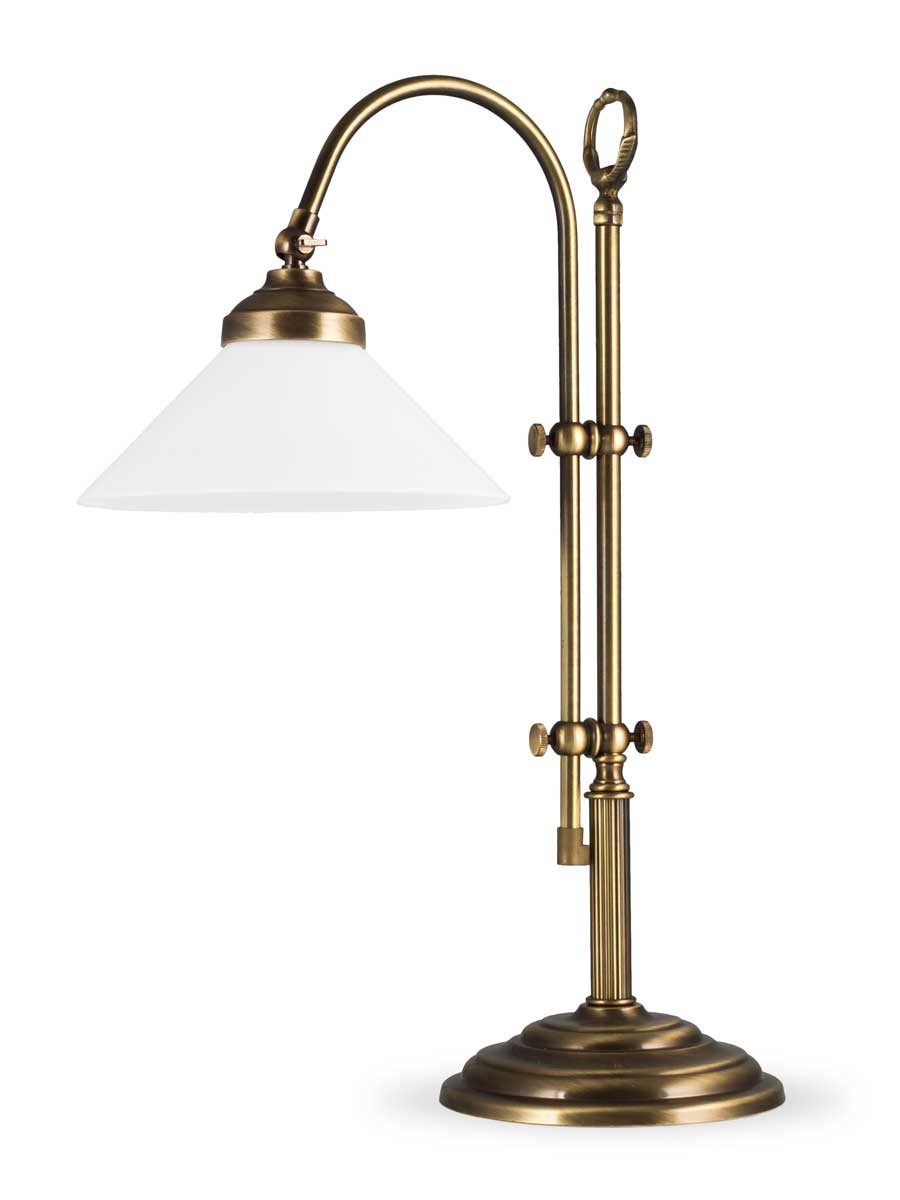 Helios Leuchten Schreibtischlampe Tischleuchte Messing antik vintage, Leselampe Nachttischlampe, Handarbeit echtes Messing