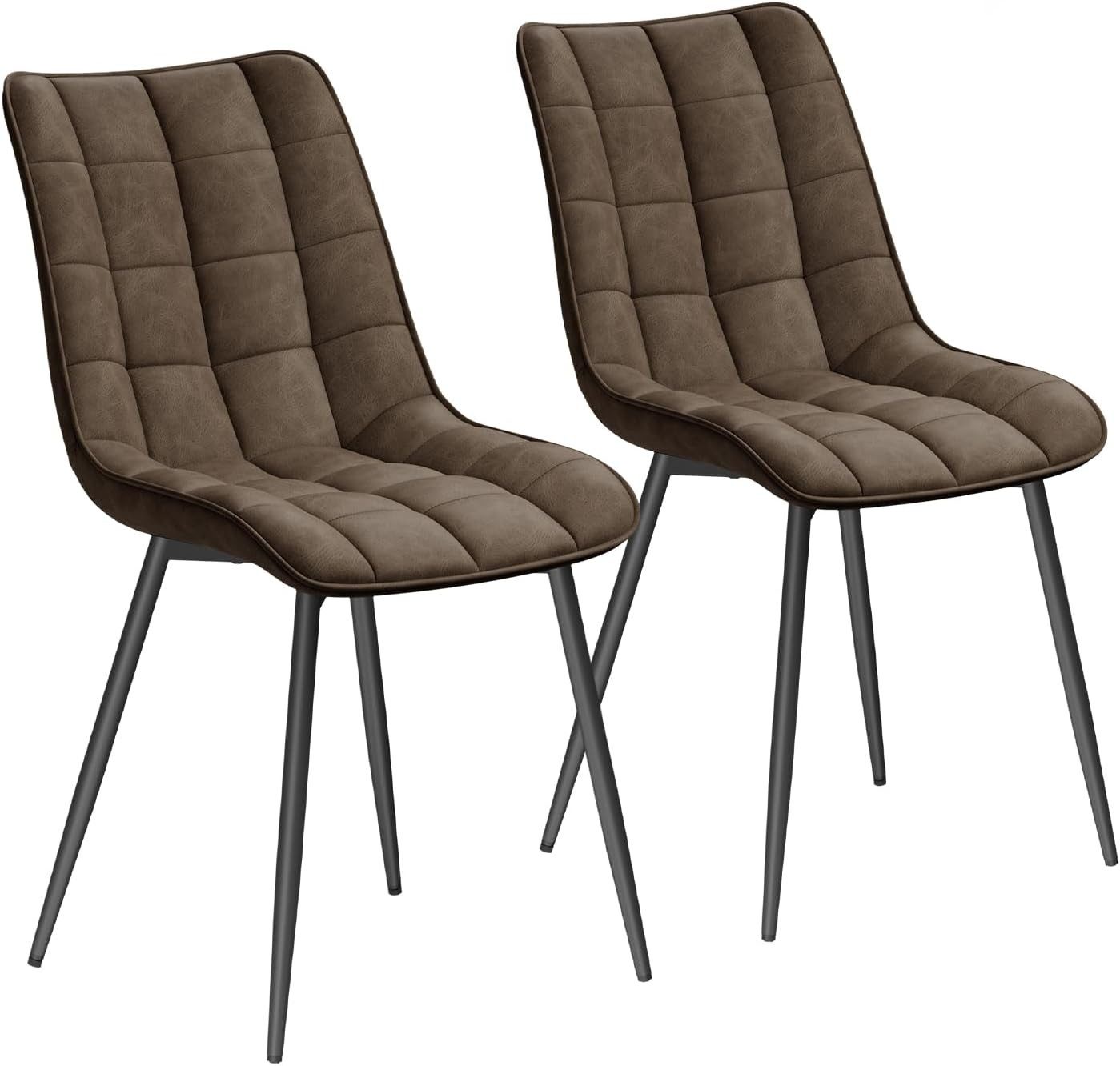 Woltu Esszimmerstuhl (2er-Set), Sessel mit Rückenlehne, Metallbeine