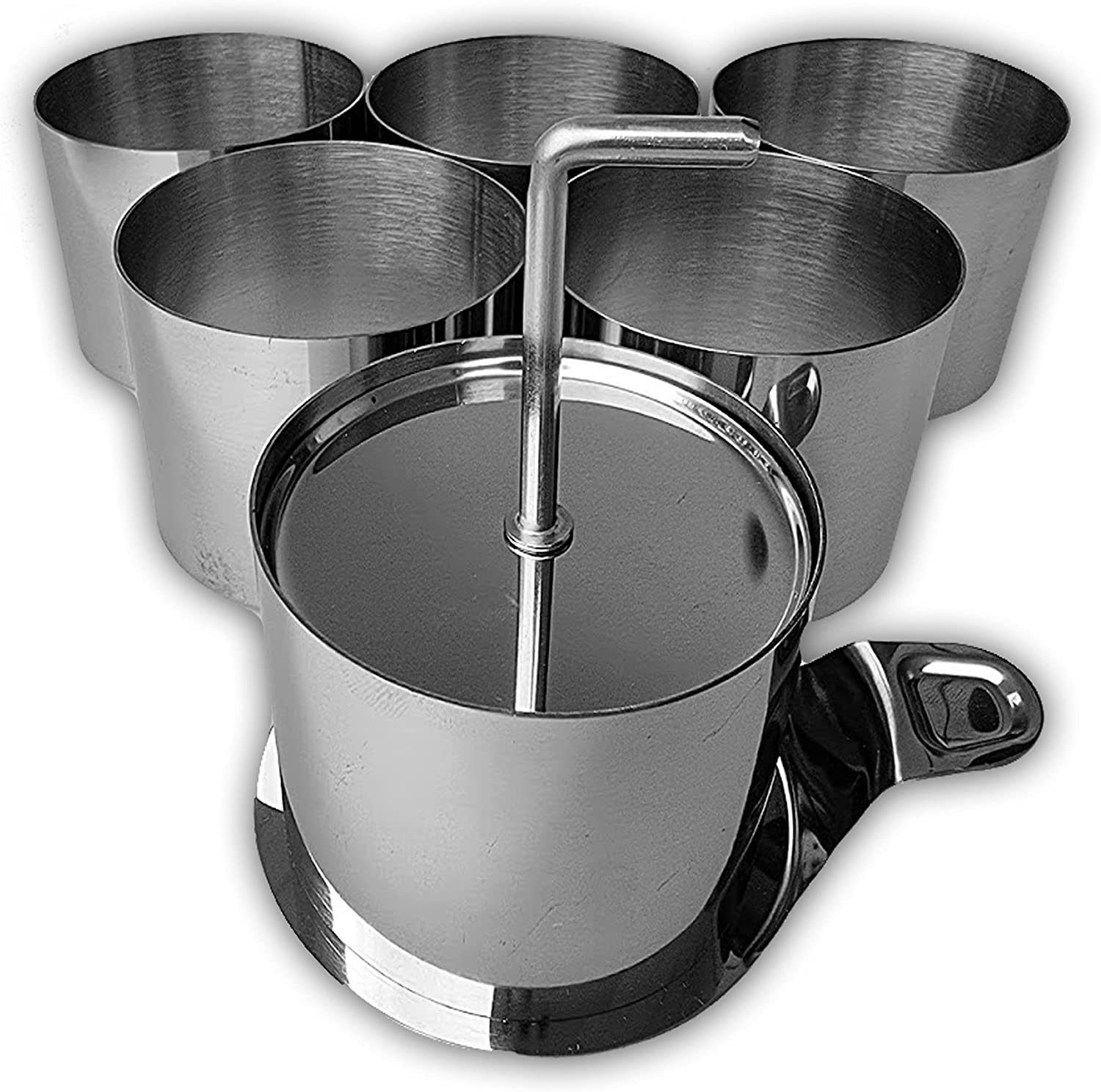 Speisering 8tlg Set Edelstahl Dessertringe Mini Backringe Ø 7,5 Höhe 5,5 cm rund
