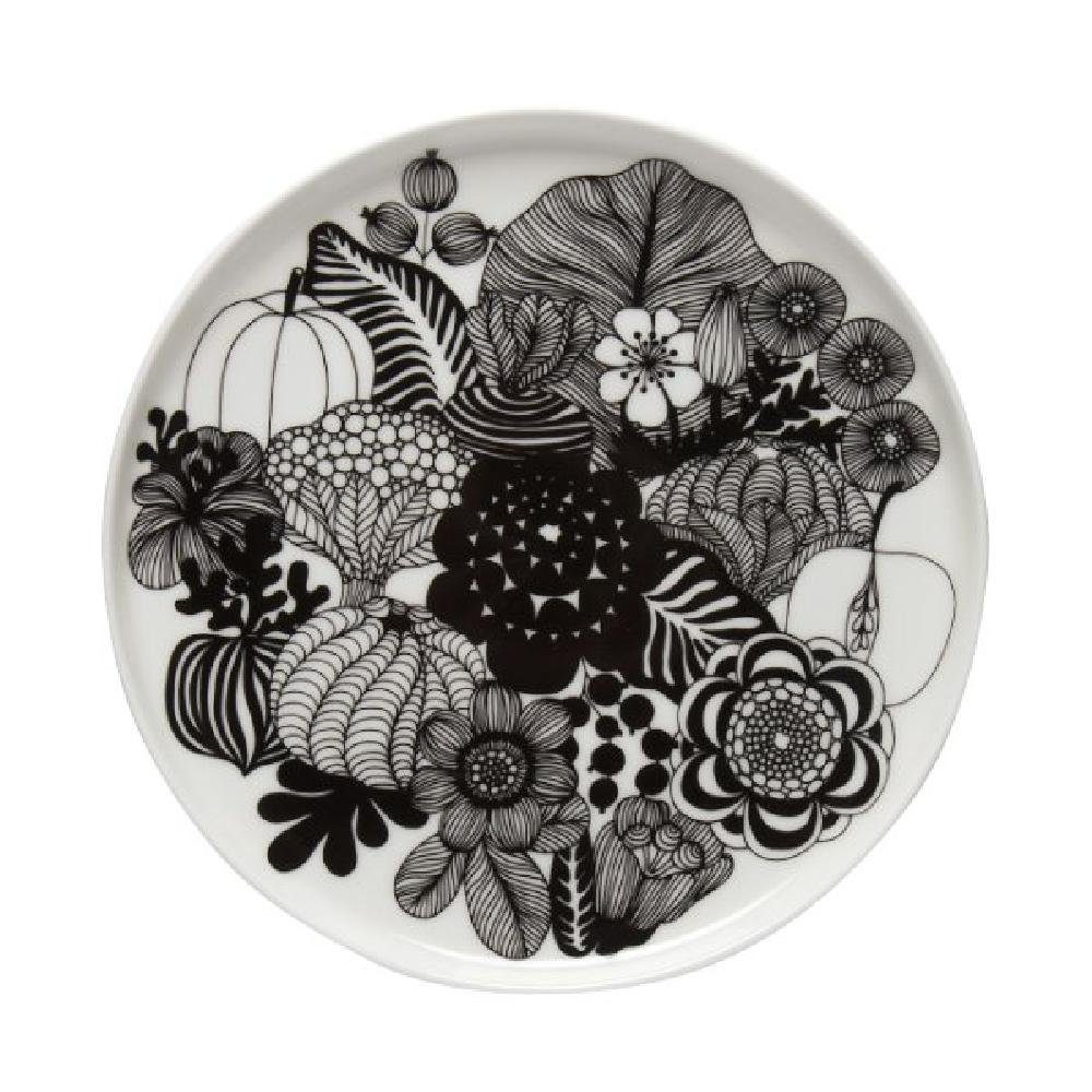 Marimekko Тарелка для завтрака Тарелки Oiva-Siirtolapuutarha Weiß-Schwarz (20cm)