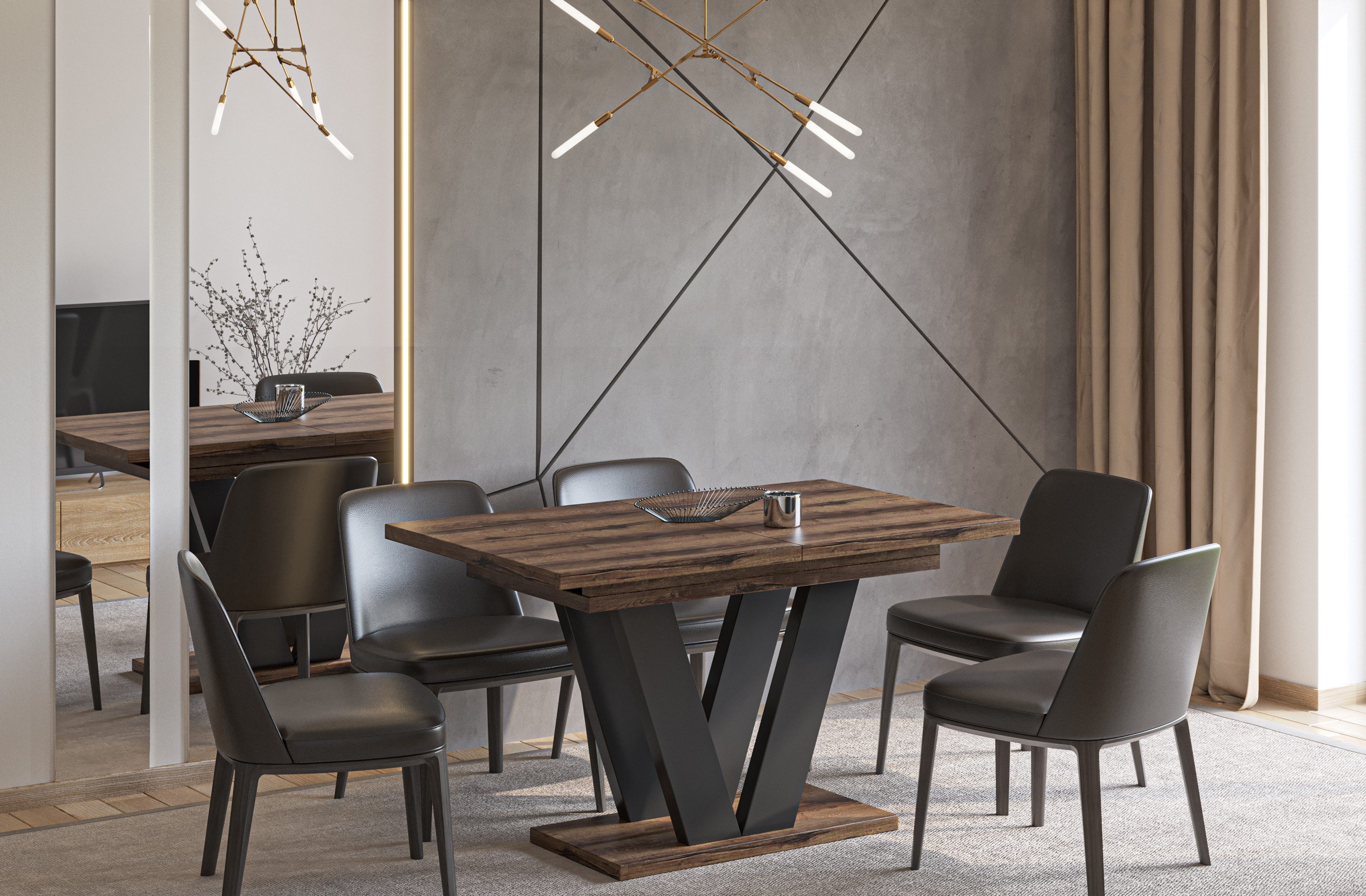 Endo-Moebel Esstisch Lara Esstisch 130–210cm ausziehbar für 8 Personen Tisc günstig online kaufen