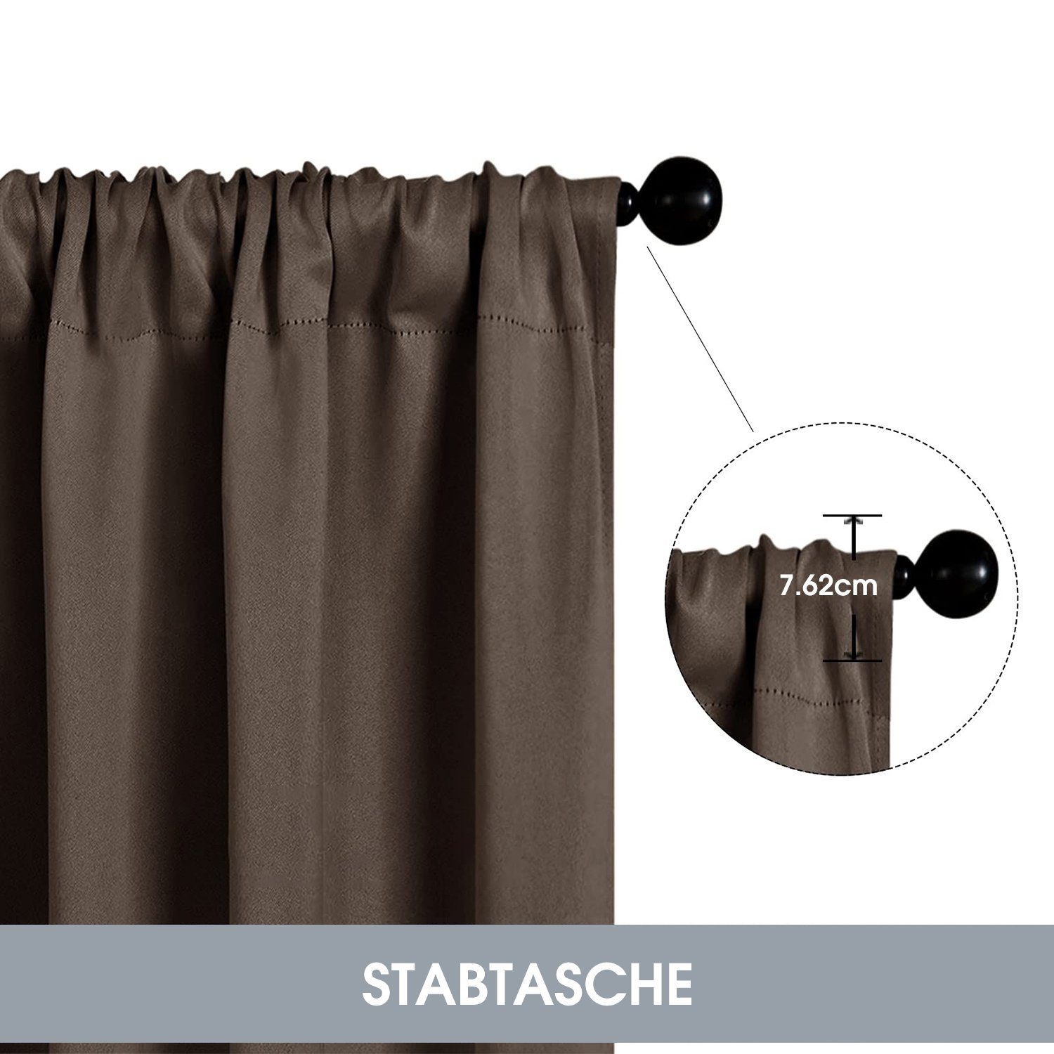 BYSURE Scheibengardine (2 St), Stangendurchzug, verdunkelnd, Bistrogardine günstig online kaufen