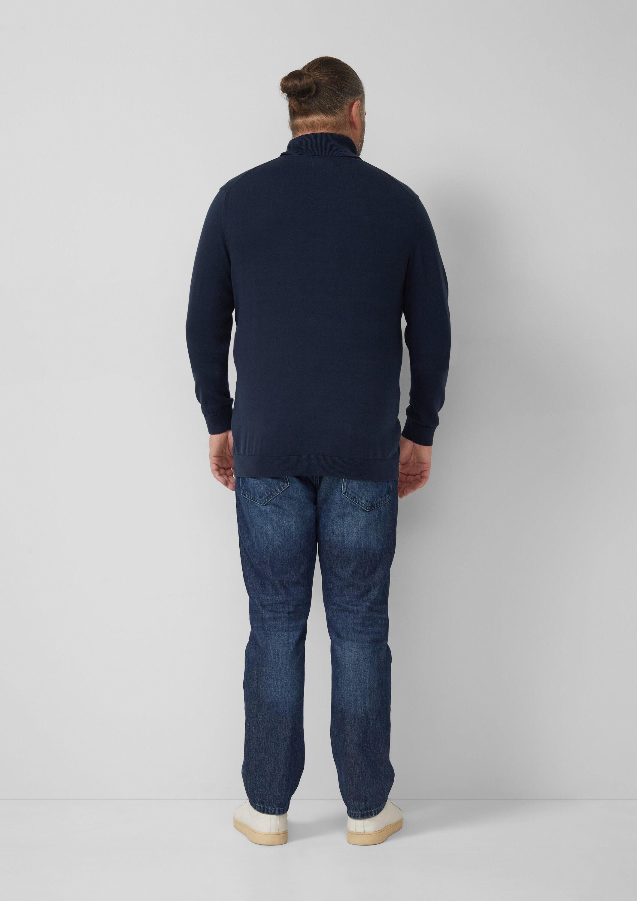 s.Oliver Longpullover Strickpullover Rollkragenpullover aus reiner Baumwolle