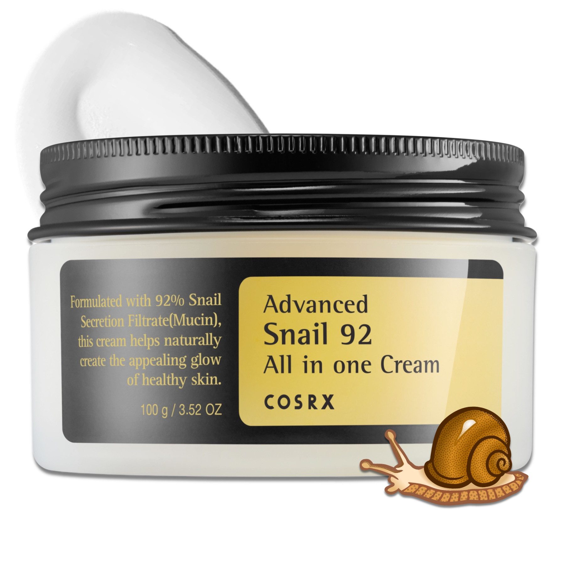 Cosrx Anti-Aging-Creme Advanced Snail 92 All In One Cream Anti Falten Schneckenschleim, 1-tlg., Feuchtigkeitscreme, Rötung, Straffung, Stresslinderung
