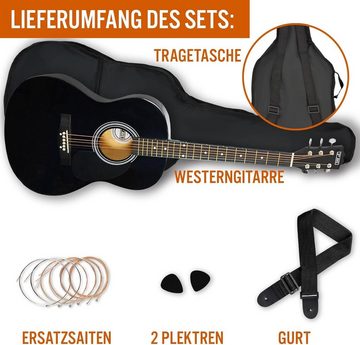 3rd Avenue Konzertgitarre 4/4 Westerngitarren-Set mit Stahlsaiten, Einsteigerfreundliches Gitarrenset handgefertigter Qualität, Musikspaß