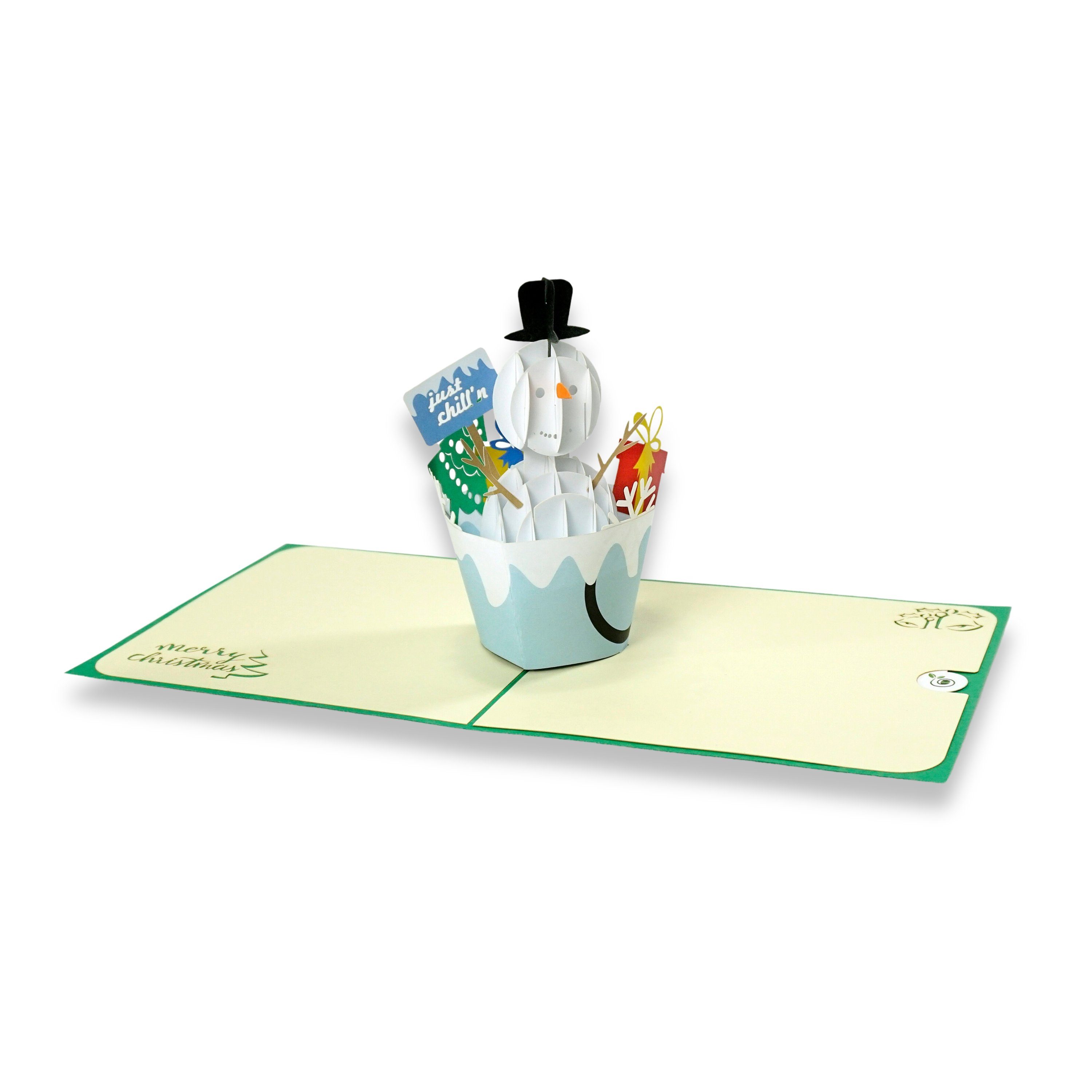 paperdora Weihnachtskarte 3D Pop-Up-Karte „Weihnachten“ mit Umschlag und Wachssiegel - Grußkarte, Weihnachten Geschenk