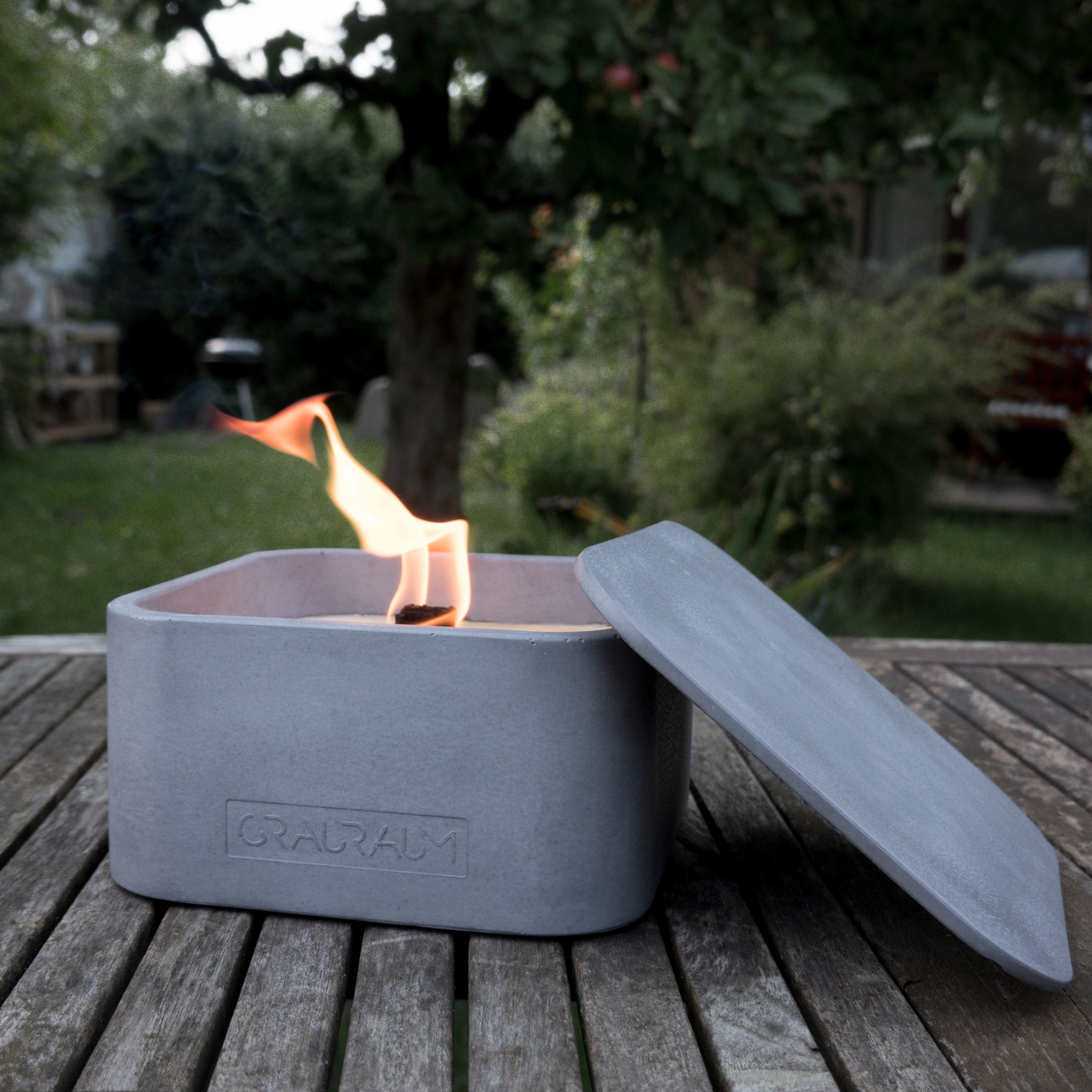 GRAURAUM Outdoorkerze Olaf XL - Kerzenfresser mit Dauerdocht Tischfeuer (16 günstig online kaufen