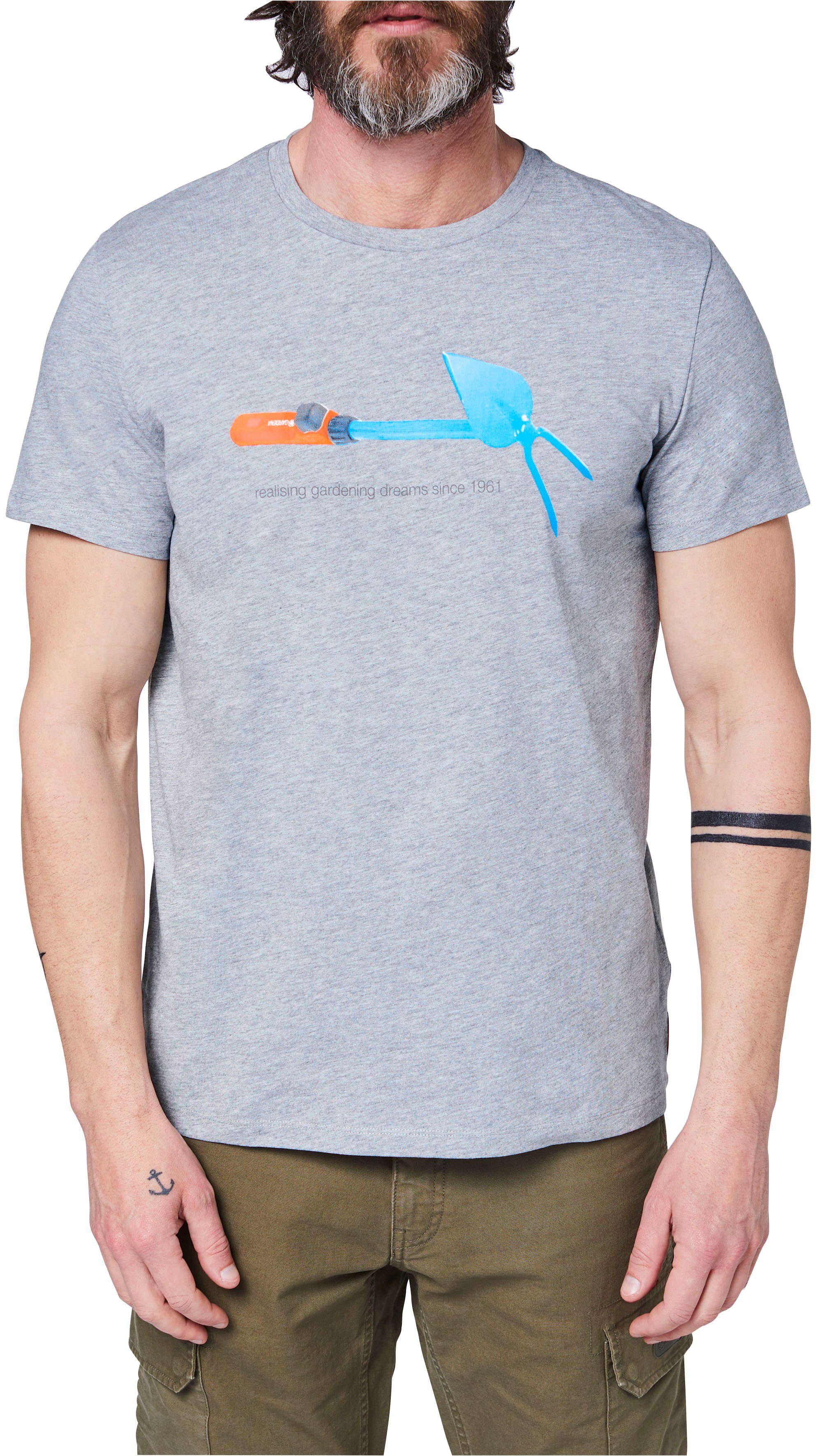 Melange GARDENA Aufdruck T-Shirt mit Grey Light