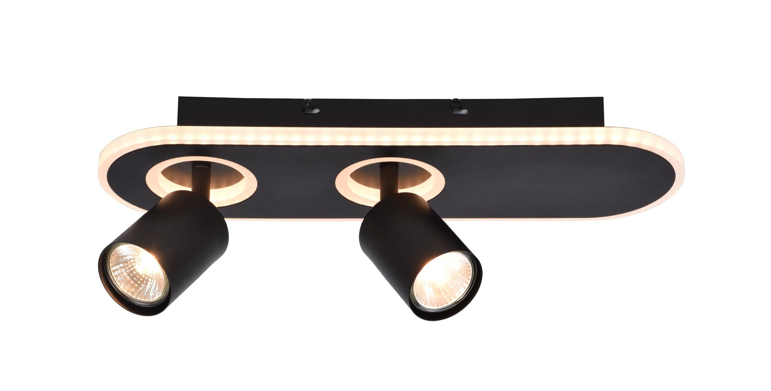 2x Deckenleuchte Kimon PAR51, Spotbalken schwarz, LED Lampe, 2flg Brilliant Kimon, 5W geeignet GU10,