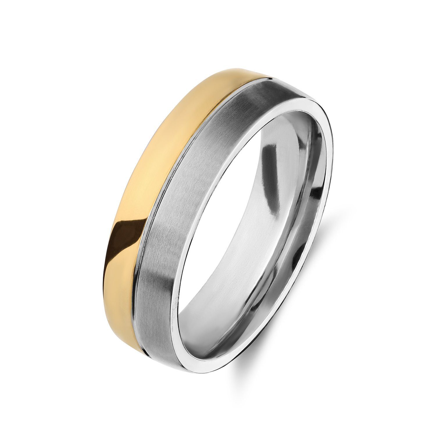 LUCARDI Partnerring Freundschaftsring - Stahl - Silber-Gold - Herren