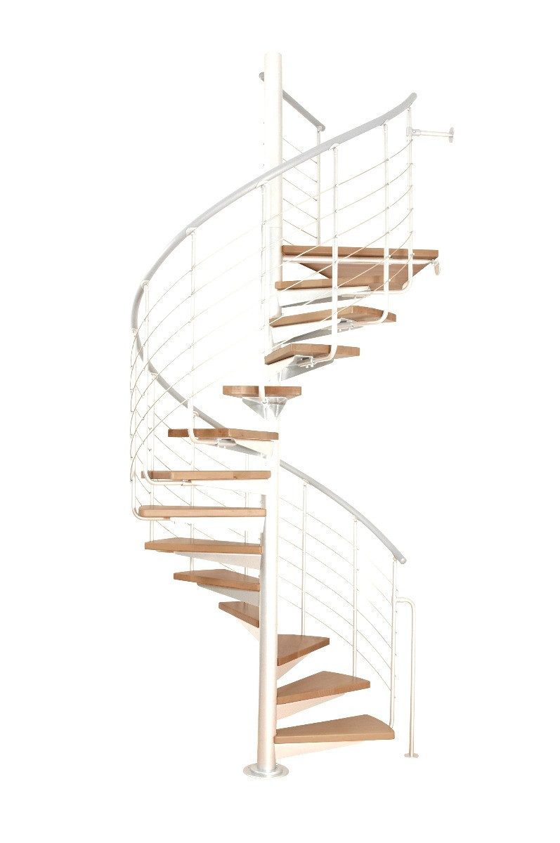 Starwood Spindeltreppe Spindeltreppe SYSTEM aus Stahl/Holz mit Geländer und Podest-122