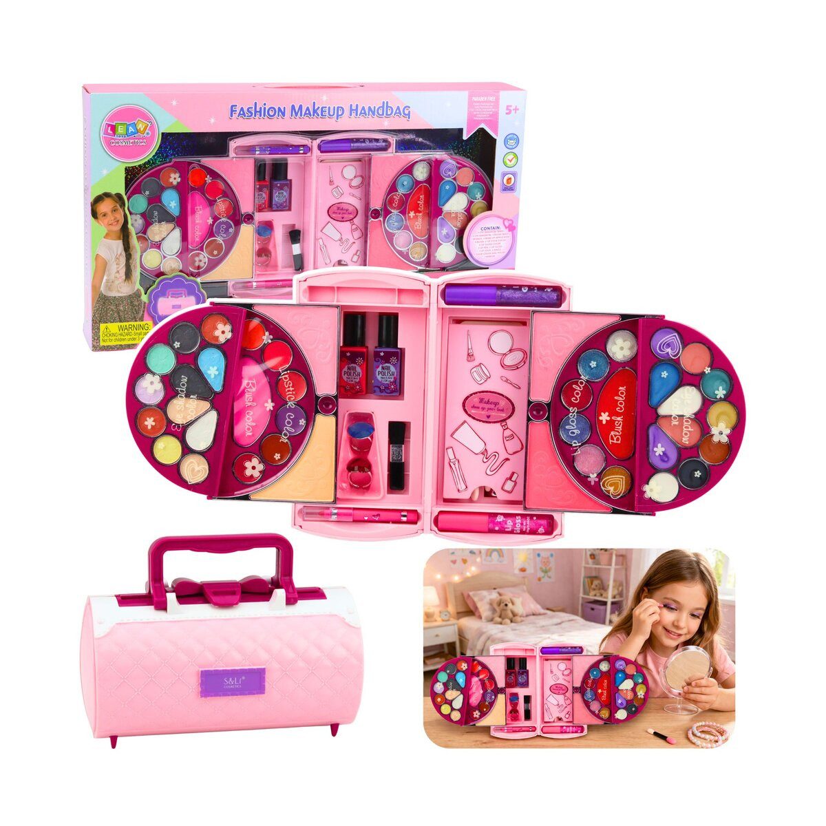 Wisam Lernspielzeug Beauty-Set für Make-up und Nagelkosmetik, Lidschatten