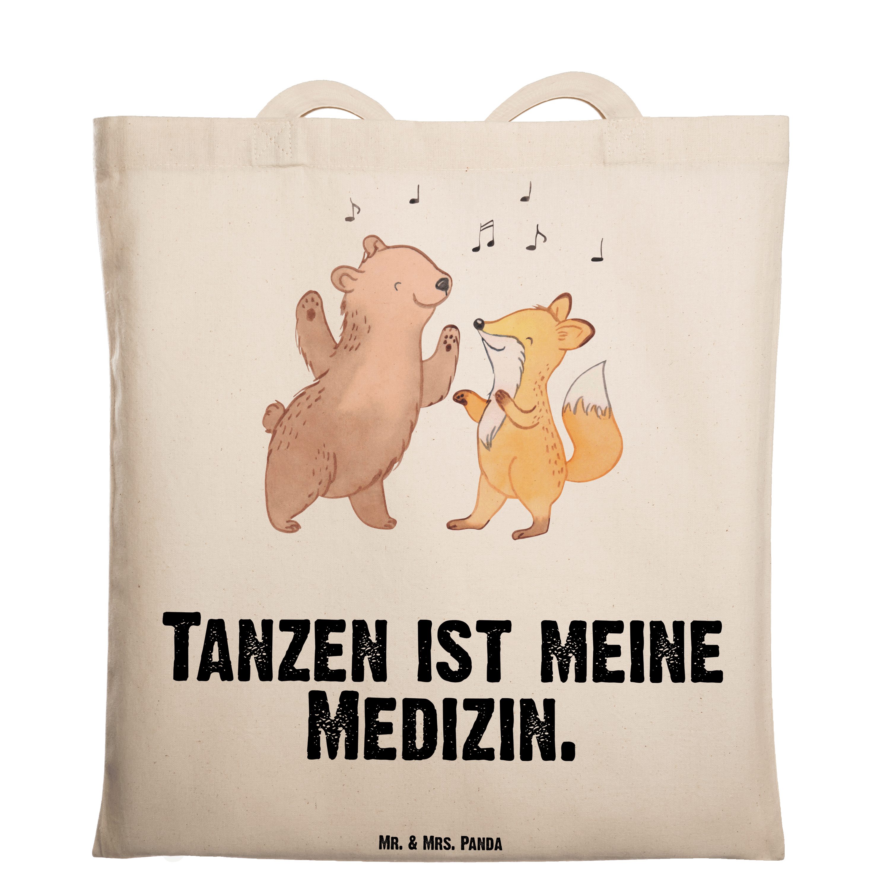 Transparent - Stoffbeutel, Sport, Panda Mr. Tanzen Mrs. Hase Tragetasche Geschenk, (1-tlg) Dan Medizin - &
