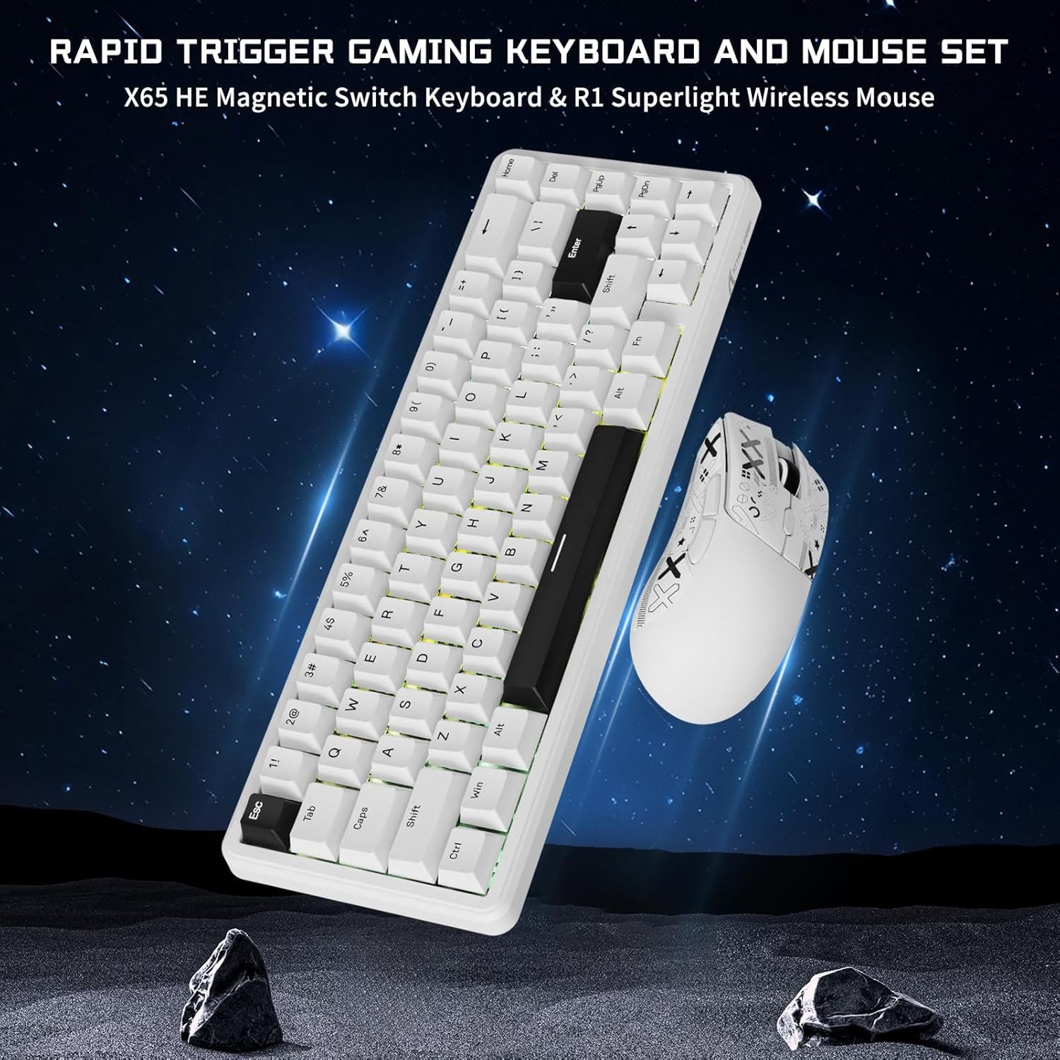 ATTACK SHARK Gaming 65% RGB 8000Hz High Speed Tastatur- und Maus-Set ...