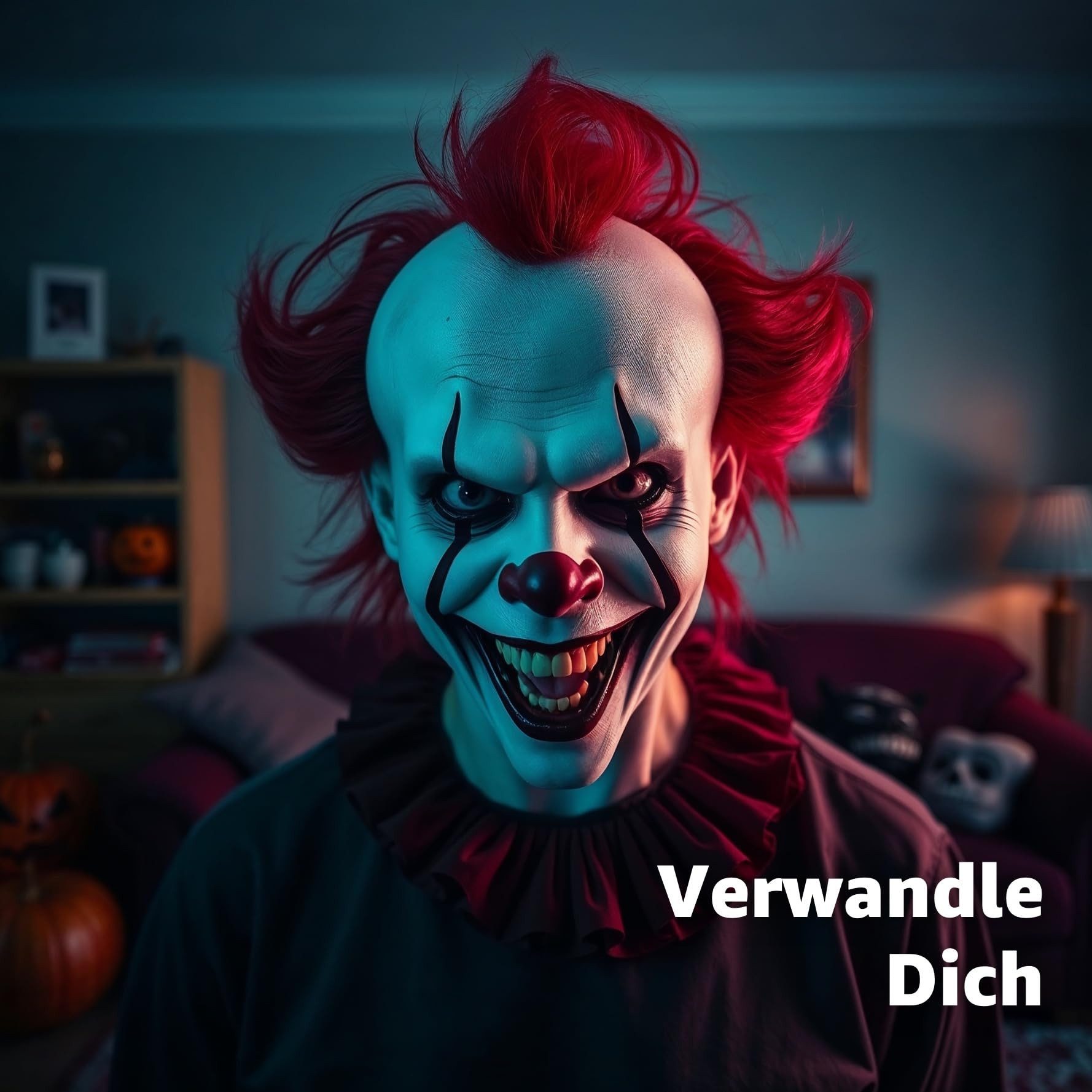 TK Gruppe Verkleidungsmaske Pennywise Horror Clown Maske – ES Kostüm Zubehör für Damen, Herren, (Packung, 1-tlg)