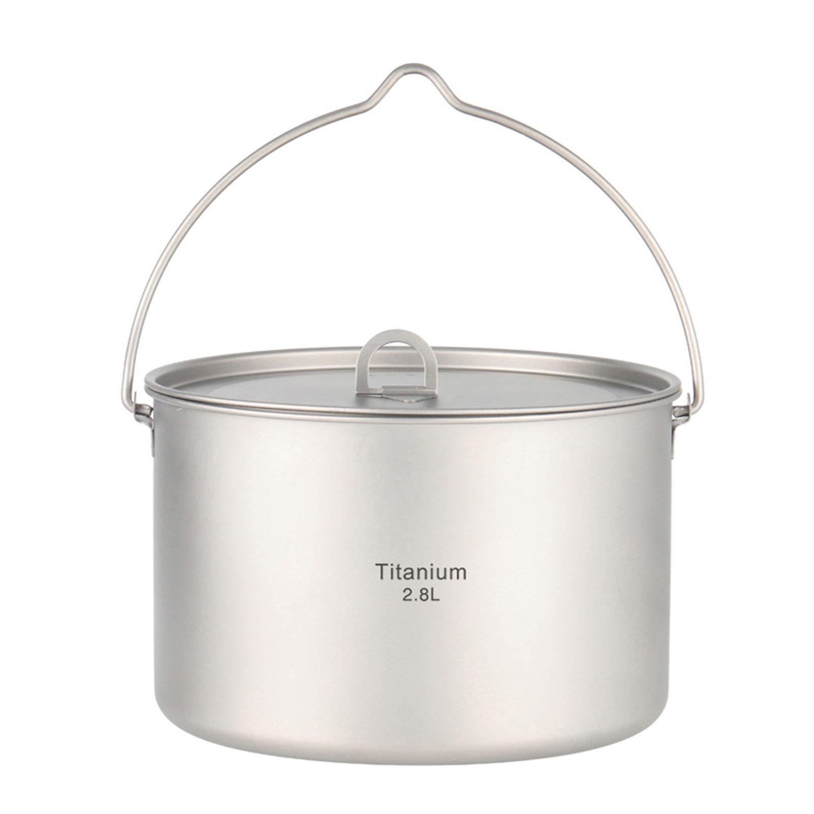 GARRYFIZH Gaskocher 2,8-Liter-Titankochtopf, ultraleichter Hängekochtopf mit Deckel, Superleicht, korrosionsbeständig, mit Netztasche