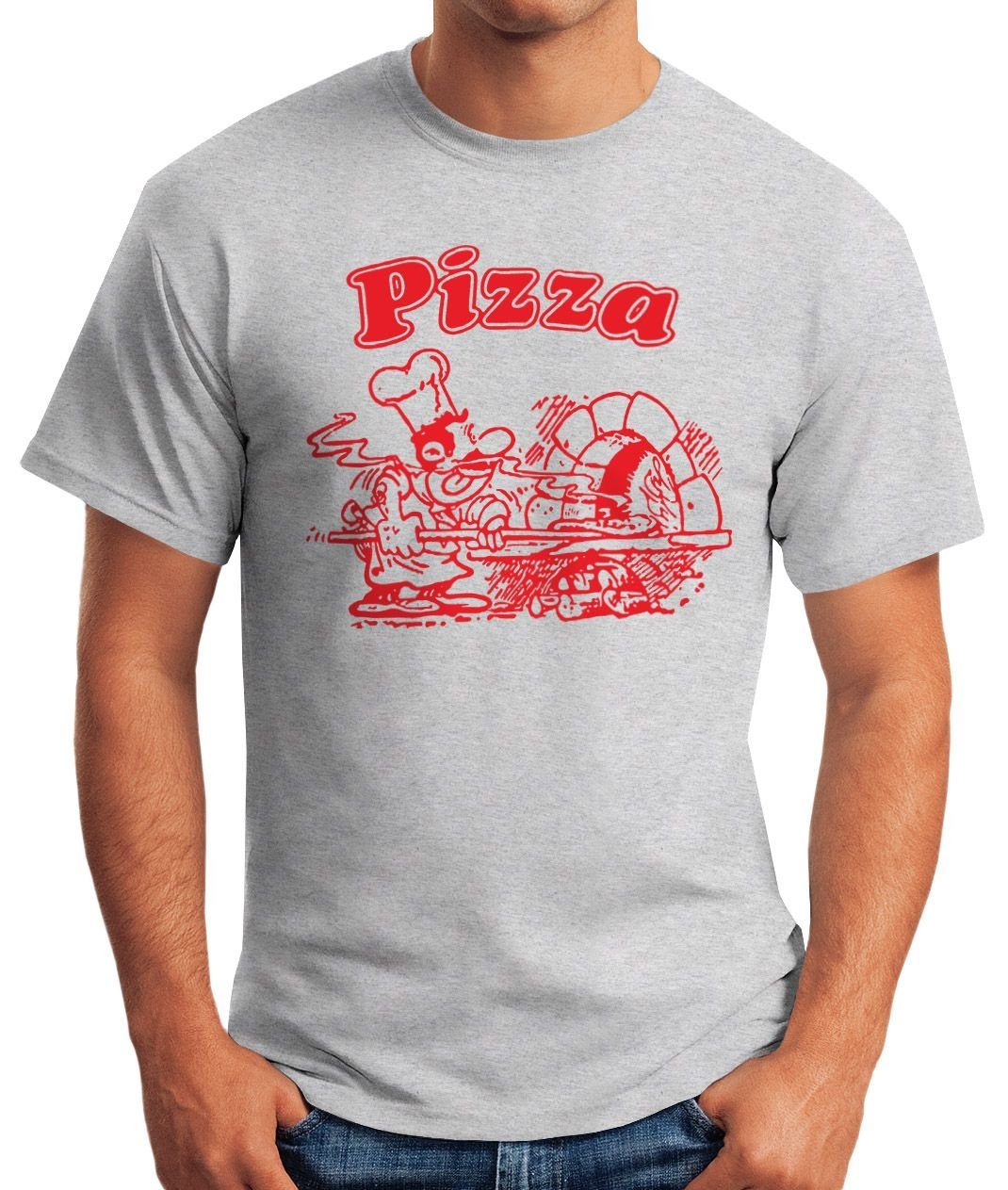 MoonWorks Print-Shirt Pizza Shirt Schachtel Motiv Italiano Italien Fun-Shir günstig online kaufen
