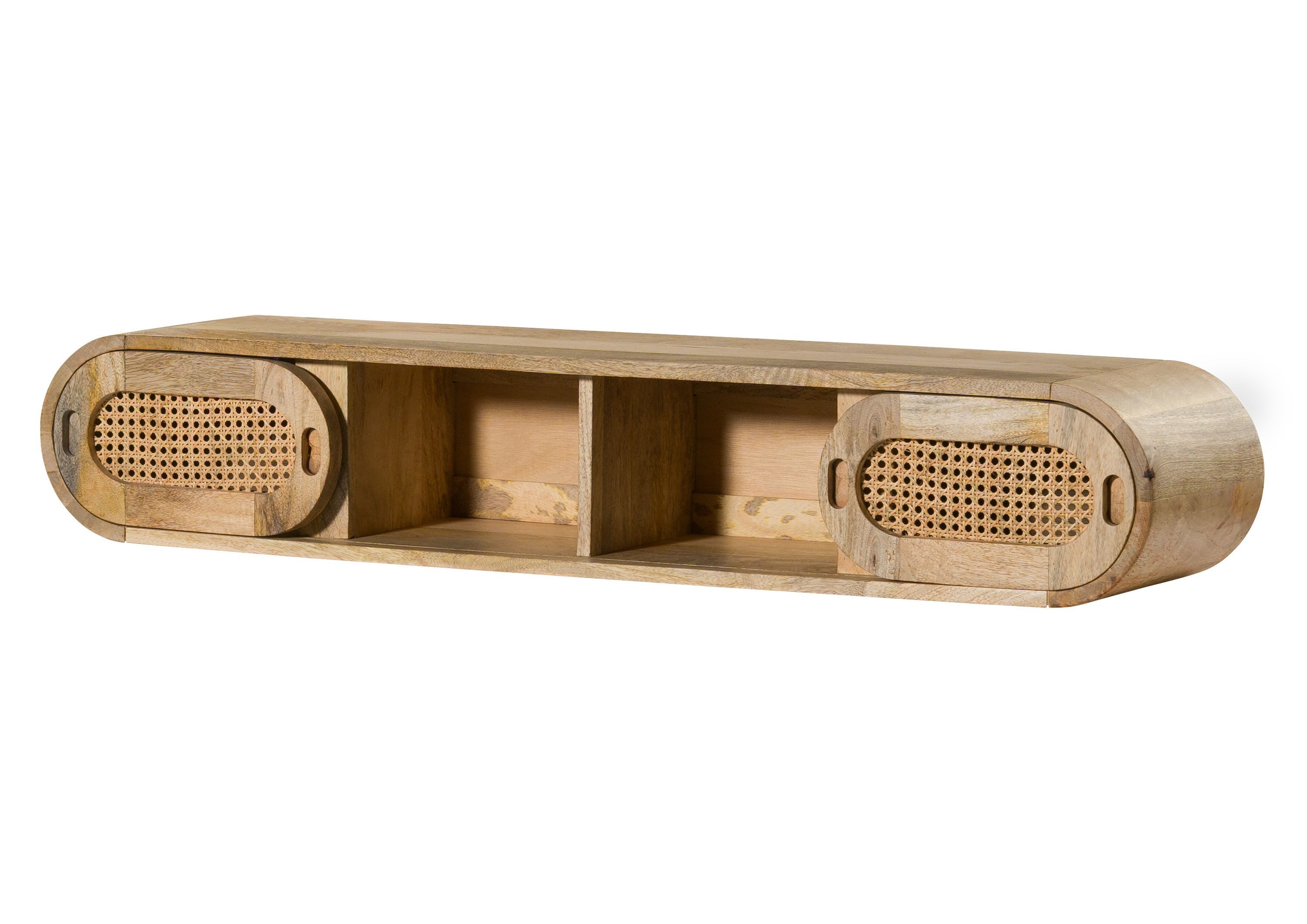 Massivmoebel24 Wandregal VALENCIA, 1-tlg., Mango 120x25x20 natur lackiert VALENCIA #106