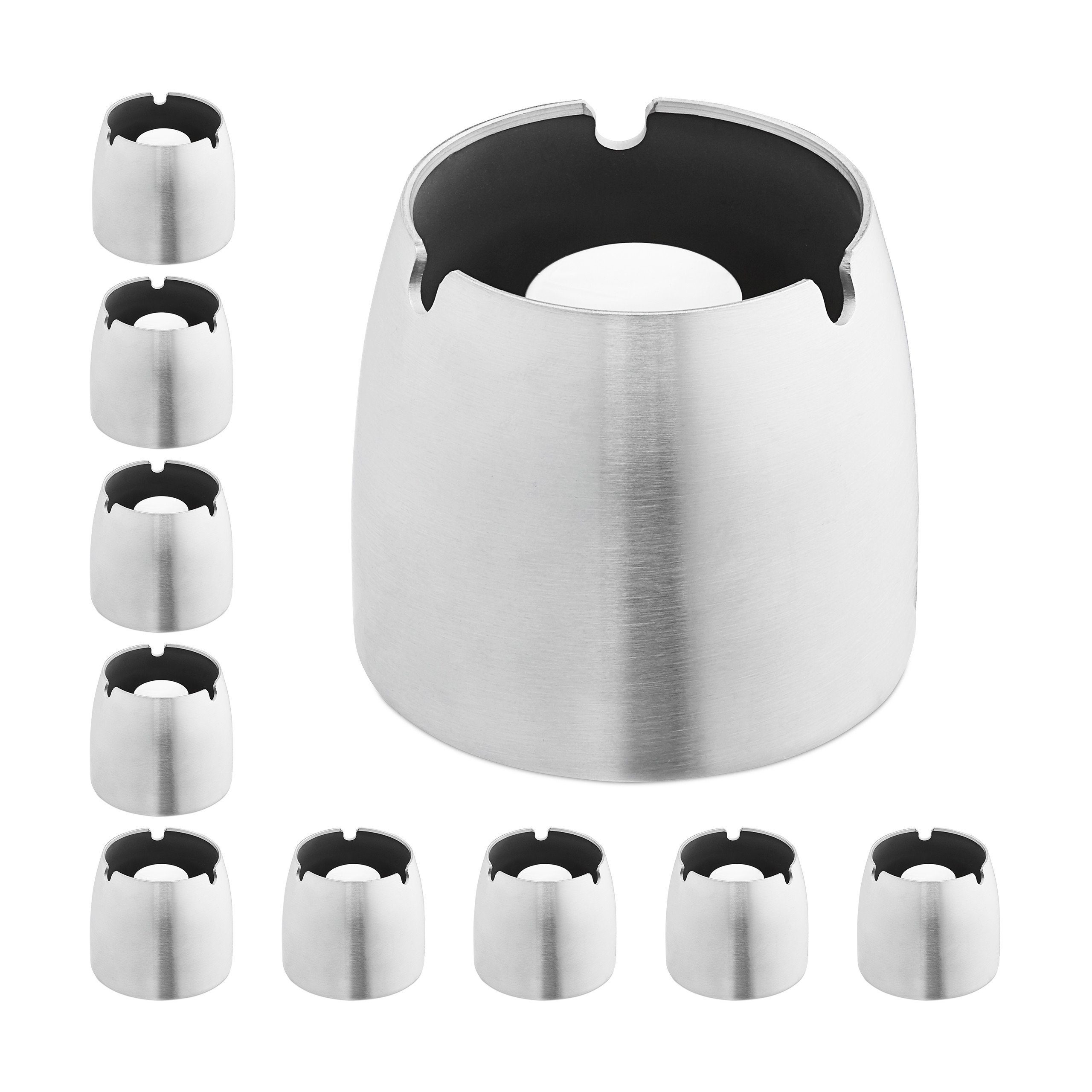 Aschenbecher 10 x Aschenbecher Edelstahl