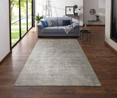 Teppich Shirley, my home, rechteckig, Höhe: 12 mm, Handweb Teppich, aus weicher Viskose, handgewebt, elegant