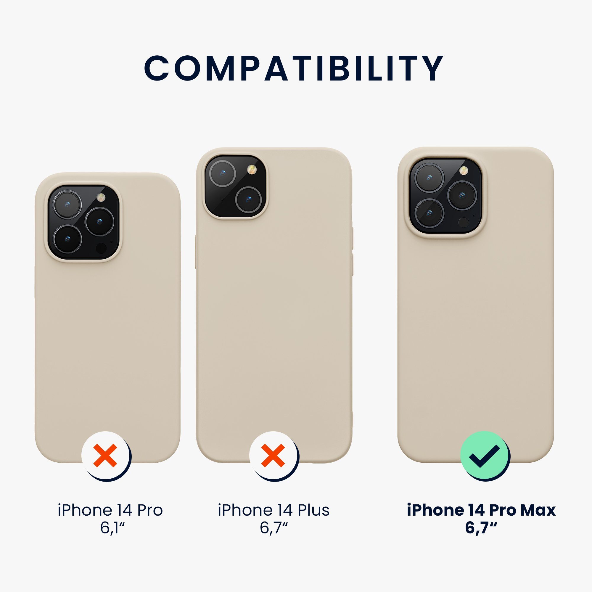 kwmobile Handyhülle Hülle für Apple iPhone 14 Pro Max, Hülle Silikon gummiert - Handyhülle - Handy Case Cover
