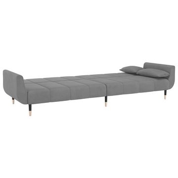 vidaXL Sofa Schlafsofa 2-Sitzer mit 2 Kissen Hellgrau Samt