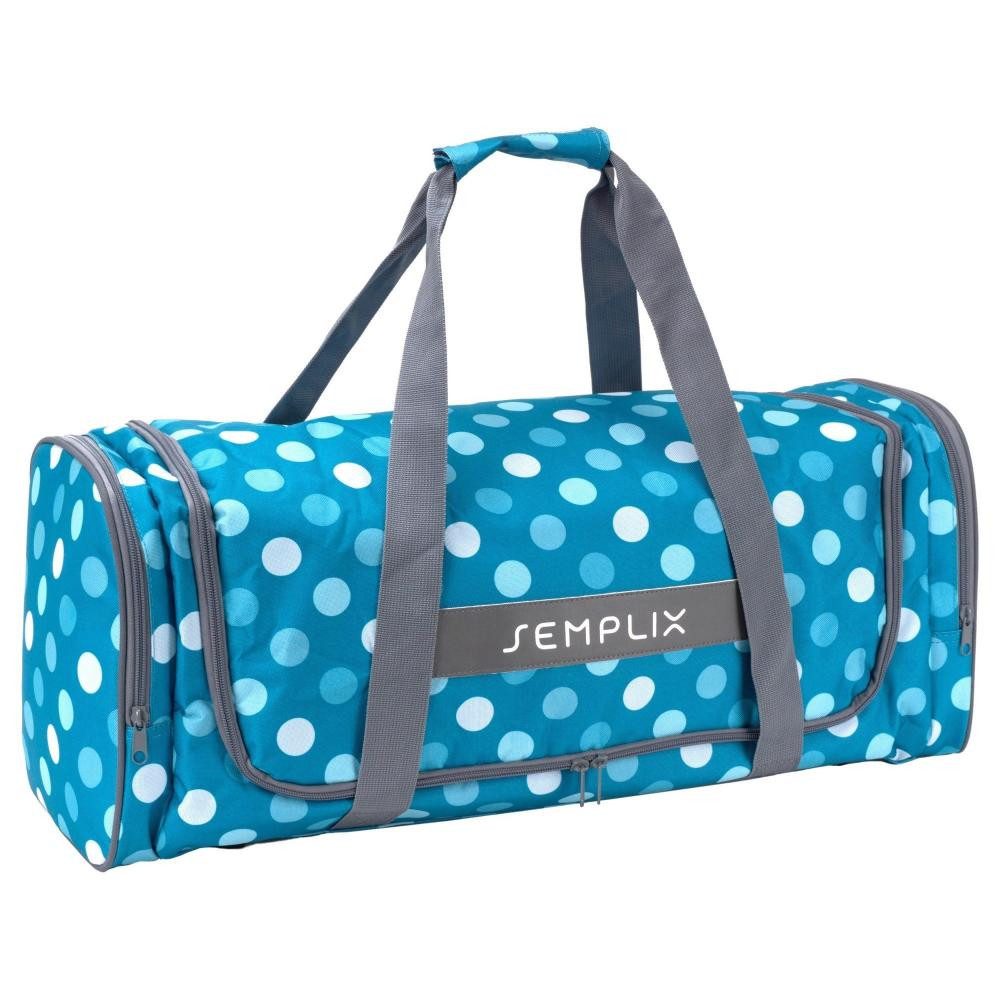 Semplix Nähmaschinentasche - Plottertasche Polka Dots (petrol / türkis / 62 x 22 x 25 cm)