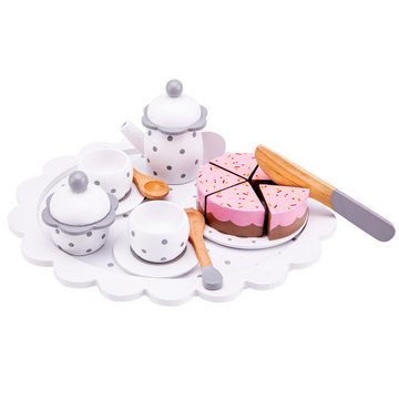 New Classic Toys® Spielzeug-Polizei Einsatzset Kaffeeservice mit Kuchen in weiß aus Holz Kinderküchen-Zubehör