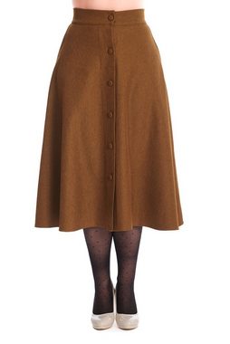 Banned A-Linien-Rock Book Worm Khaki Retro Vintage Swing Skirt
