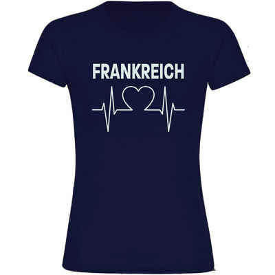 multifanshop T-Shirt Damen Frankreich - Herzschlag - Frauen