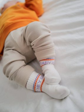 FAMVIBES Tennissocken Socken HEY BABY - Lavender, Orange (Größe 0-1 Jahr)