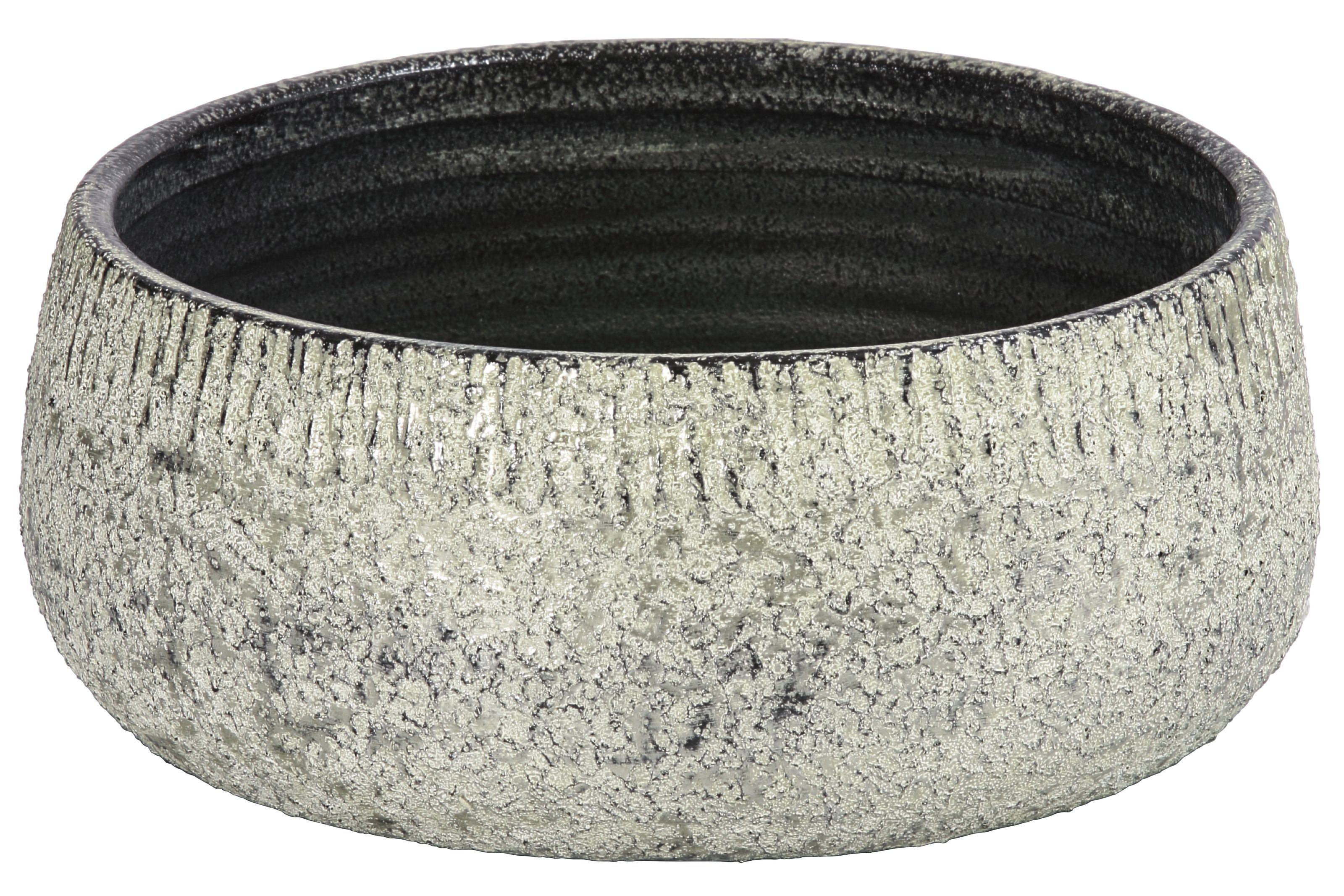 Übertopf cm, in Keramik, Used-Optik 9 cm, moderner Yves, 24 Silber Ø Dehner Höhe