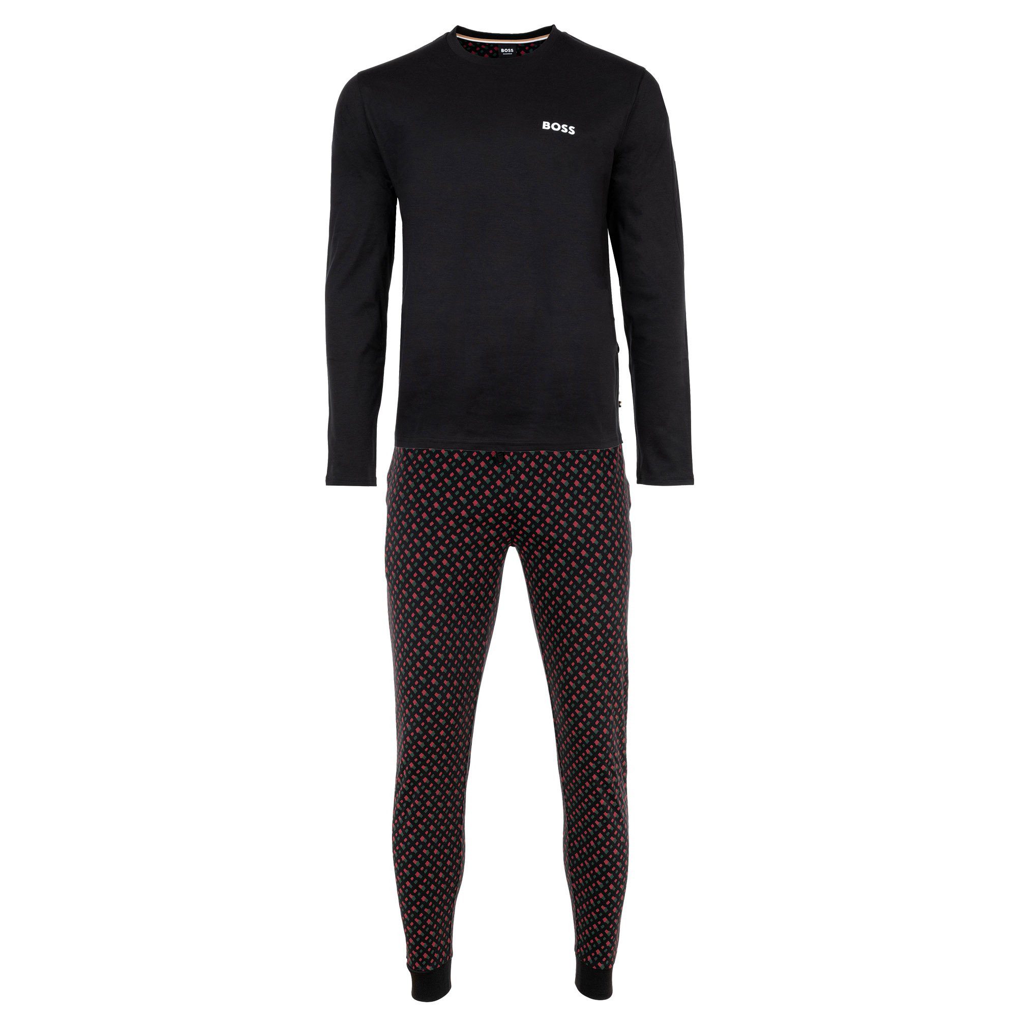 BOSS Pyjama Herren Pyjama Baumwolle Relax Long Set (2 tlg)