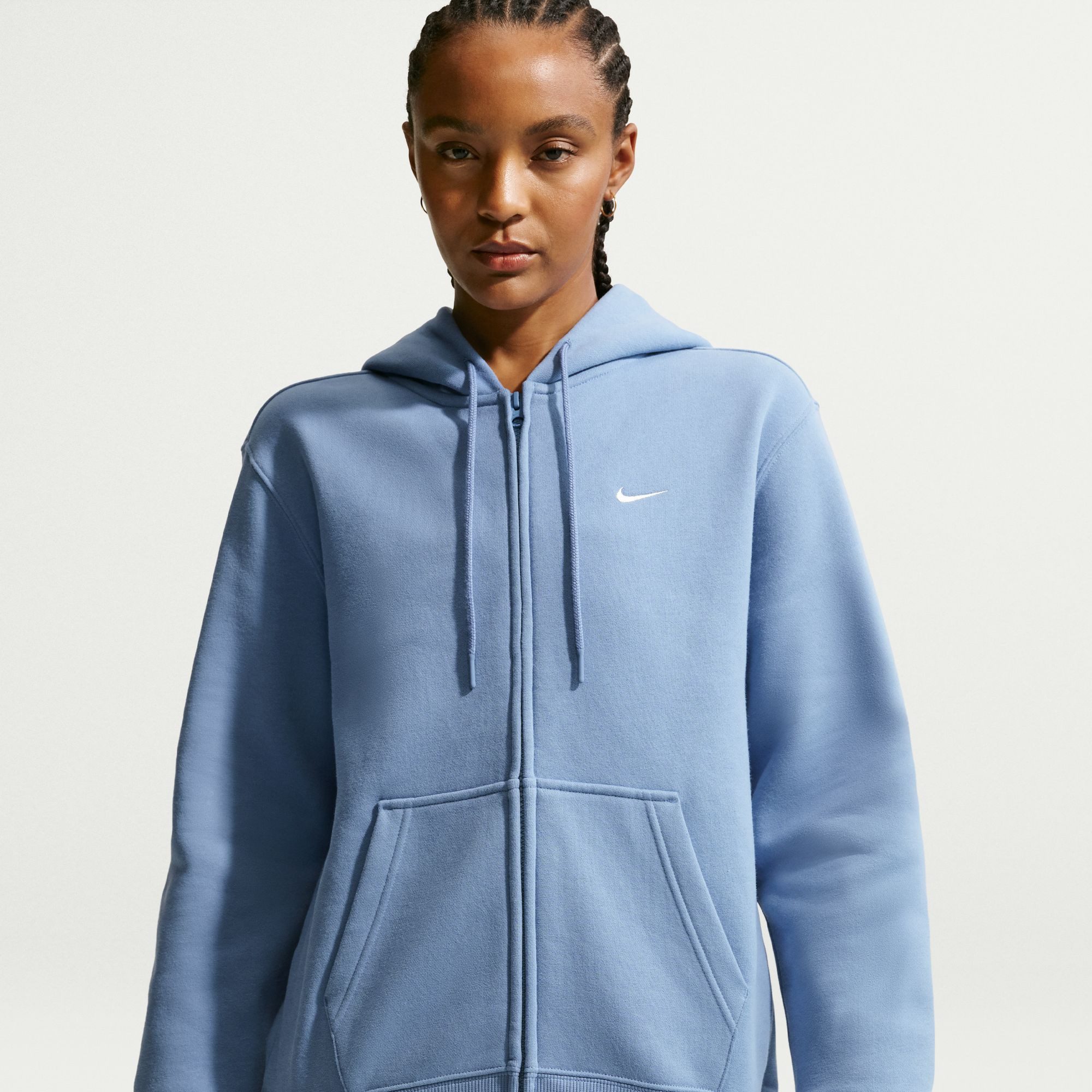 Nike Sportswear Kapuzensweatjacke W NK STDO FLC MW STD FZ HDY mit Kapuze, Langarm, aus angerauter Sweatware