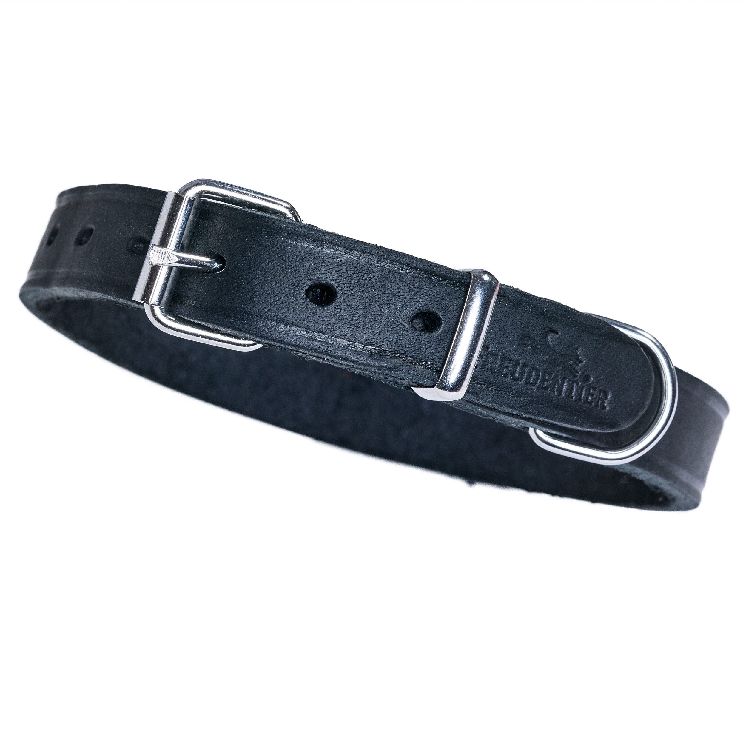 Freudentier Hunde-Halsband Hundehalsband Leder, Alsterufer Kollektion, Komfortabel & langlebig