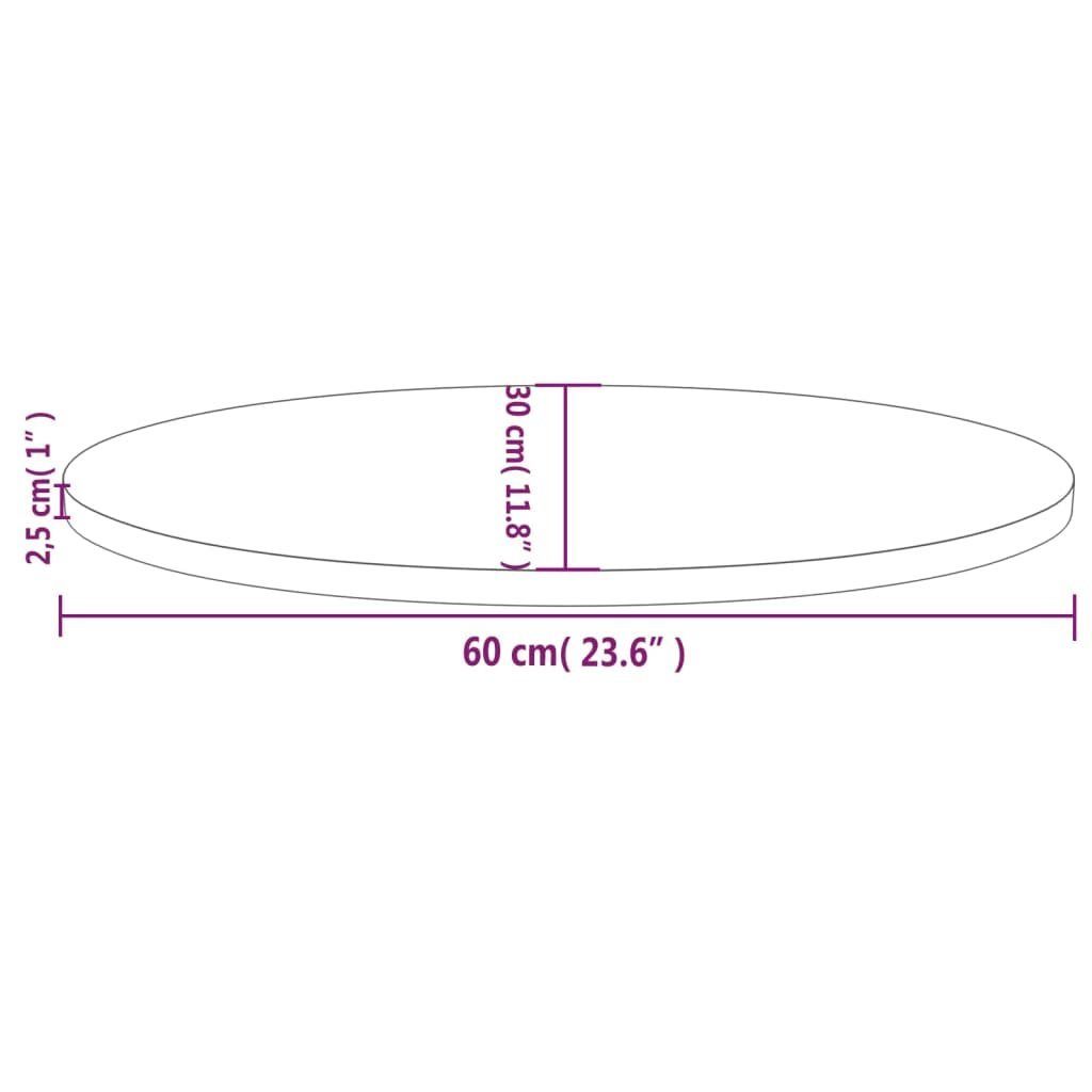 cm Tischplatte (1 St) Massivholz 60x30x2,5 Kiefer furnicato Weiß Oval